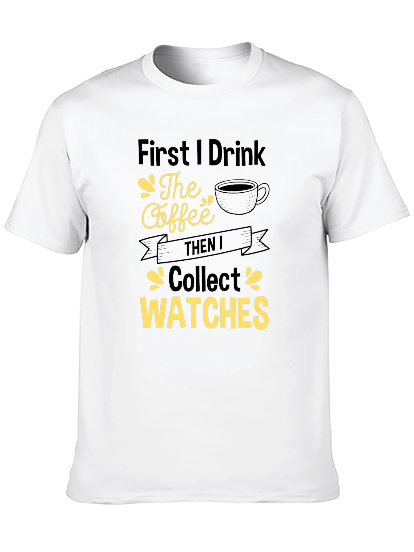 Coffee & Watches Graphic Tee - Black