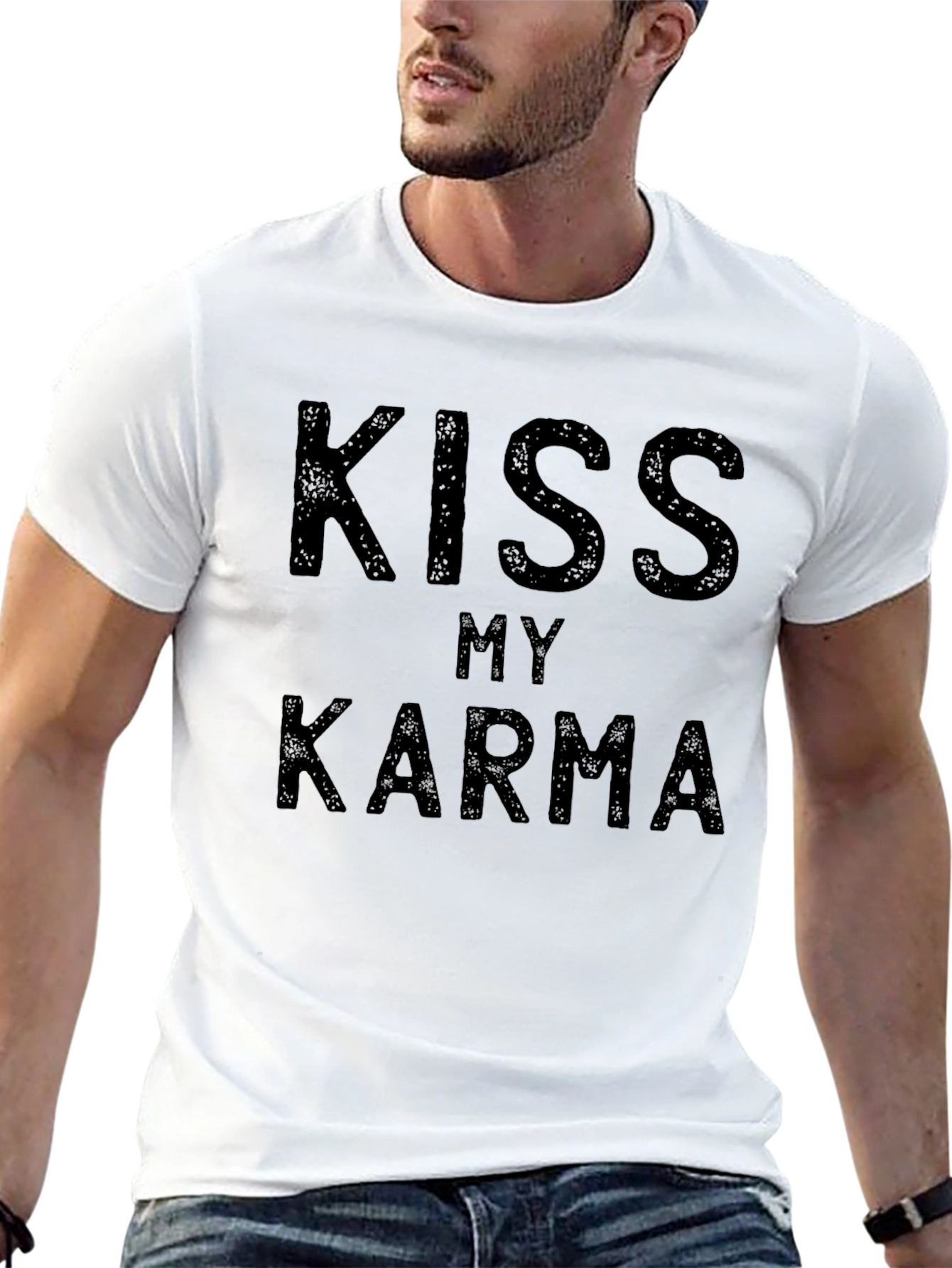 Kiss My Karma Black T-Shirt - Mens Graphic Tee