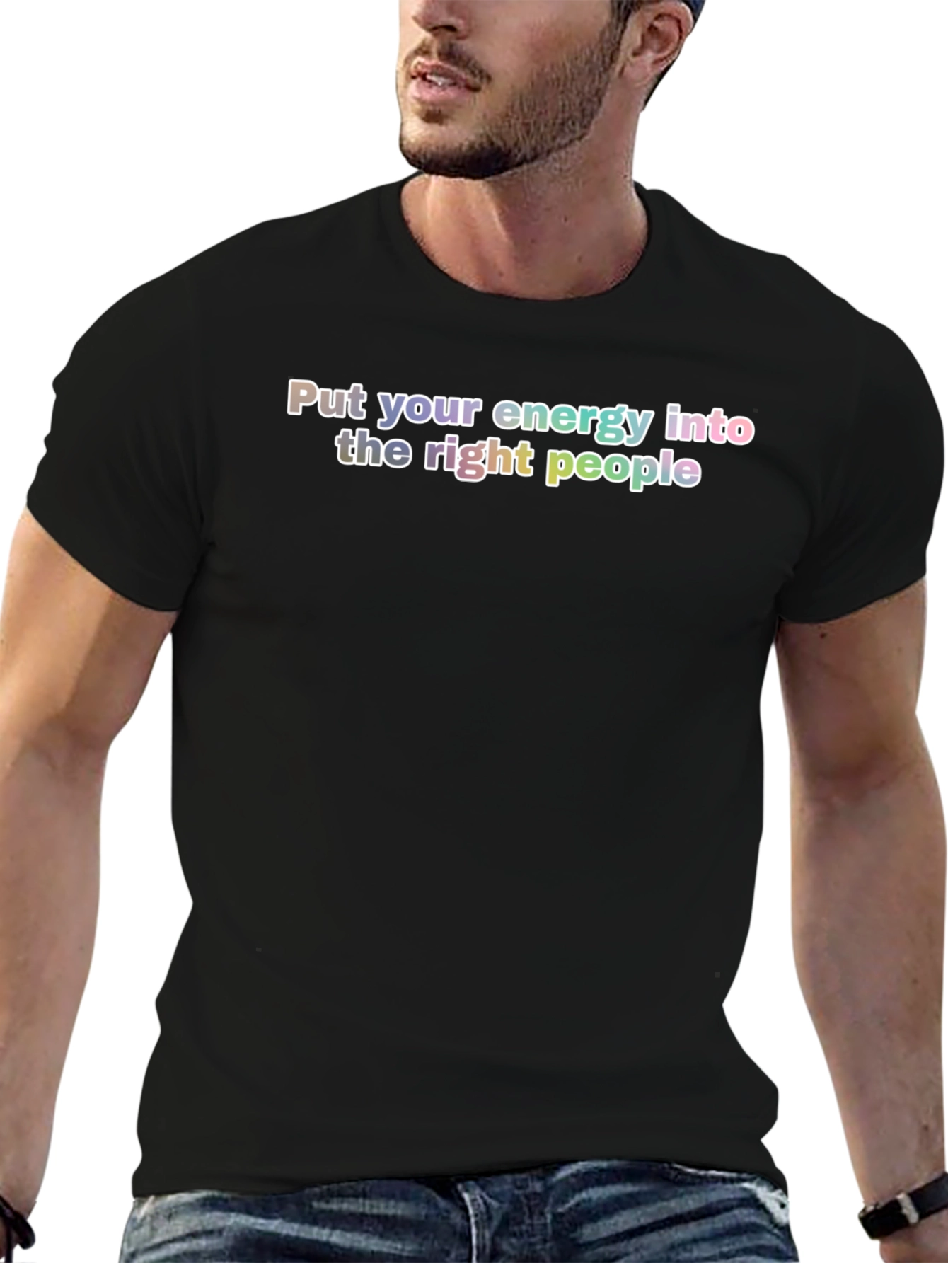 Energy into the Right People Black T-Shirt