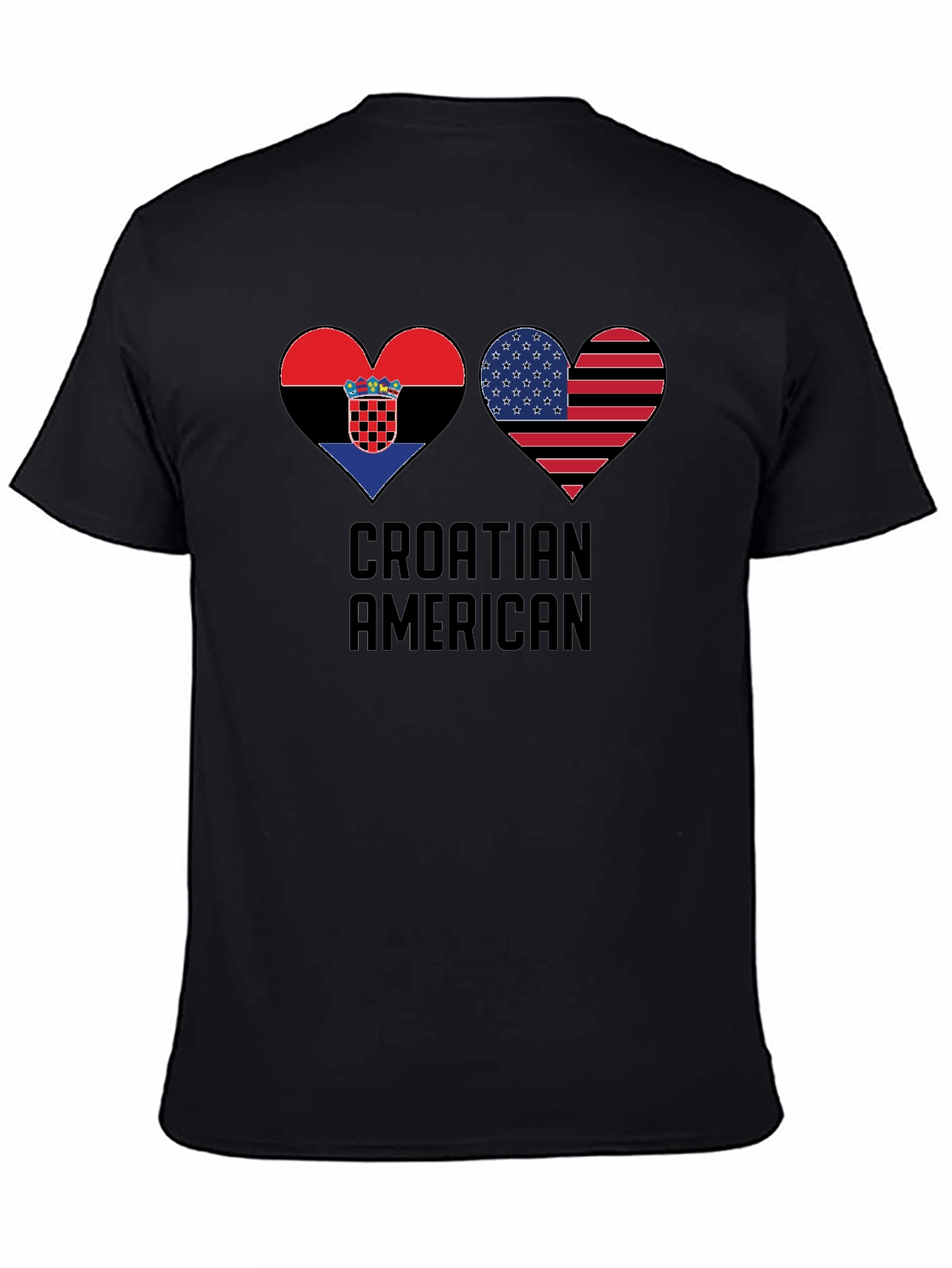 Croatia USA Heart Pride T-Shirt - Croatian American