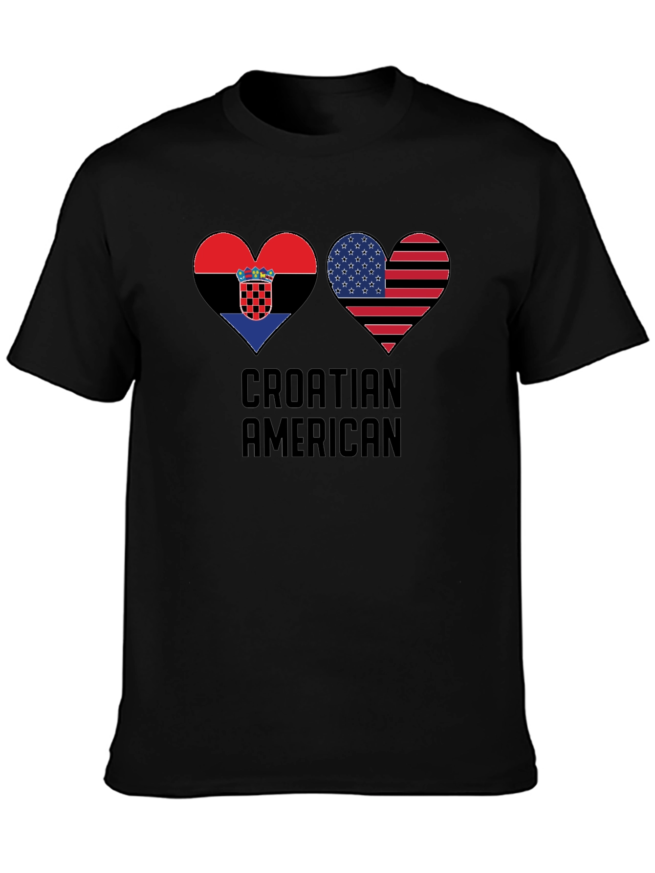 Croatia USA Heart Pride T-Shirt - Croatian American