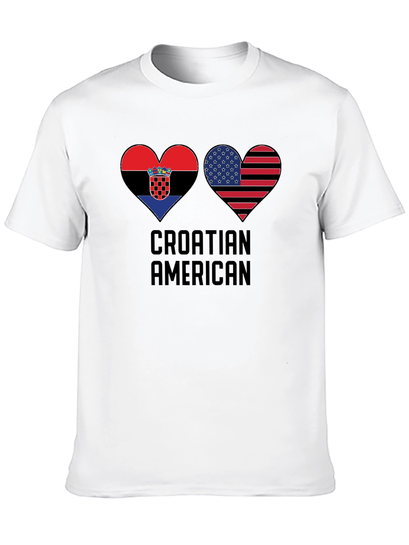 Croatia USA Heart Pride T-Shirt - Croatian American