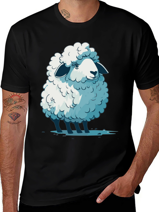 Cute Sheep Graphic Tee - Soft Cotton Blend T-Shirt