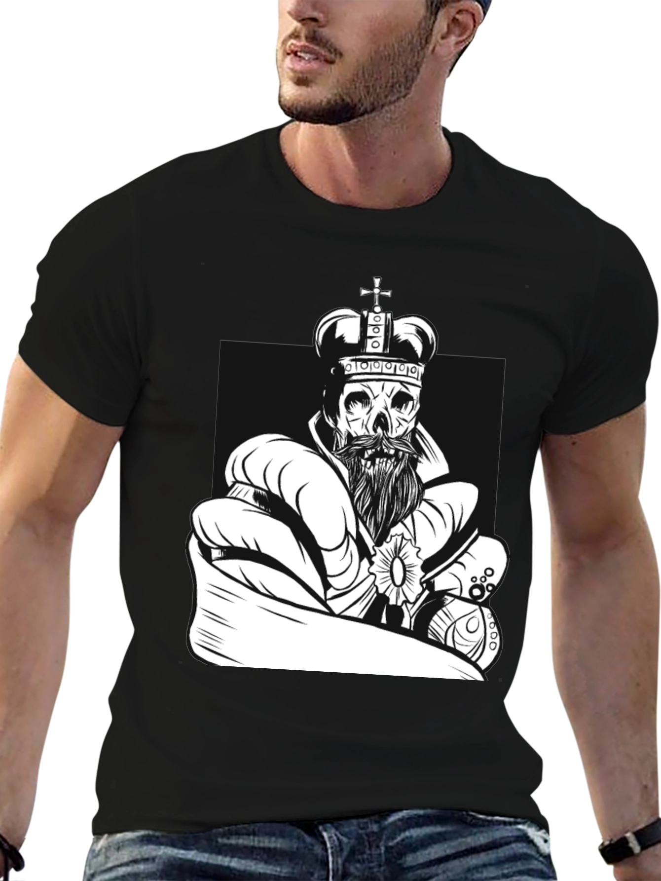 King Skull Graphic Tee - Black