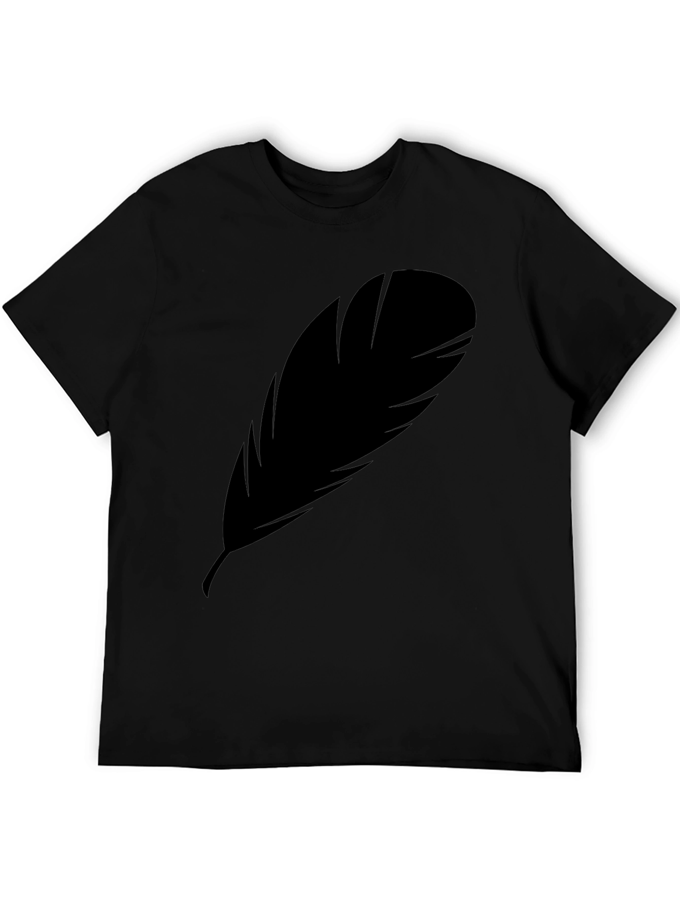 Mens Feather Graphic Black T-Shirt