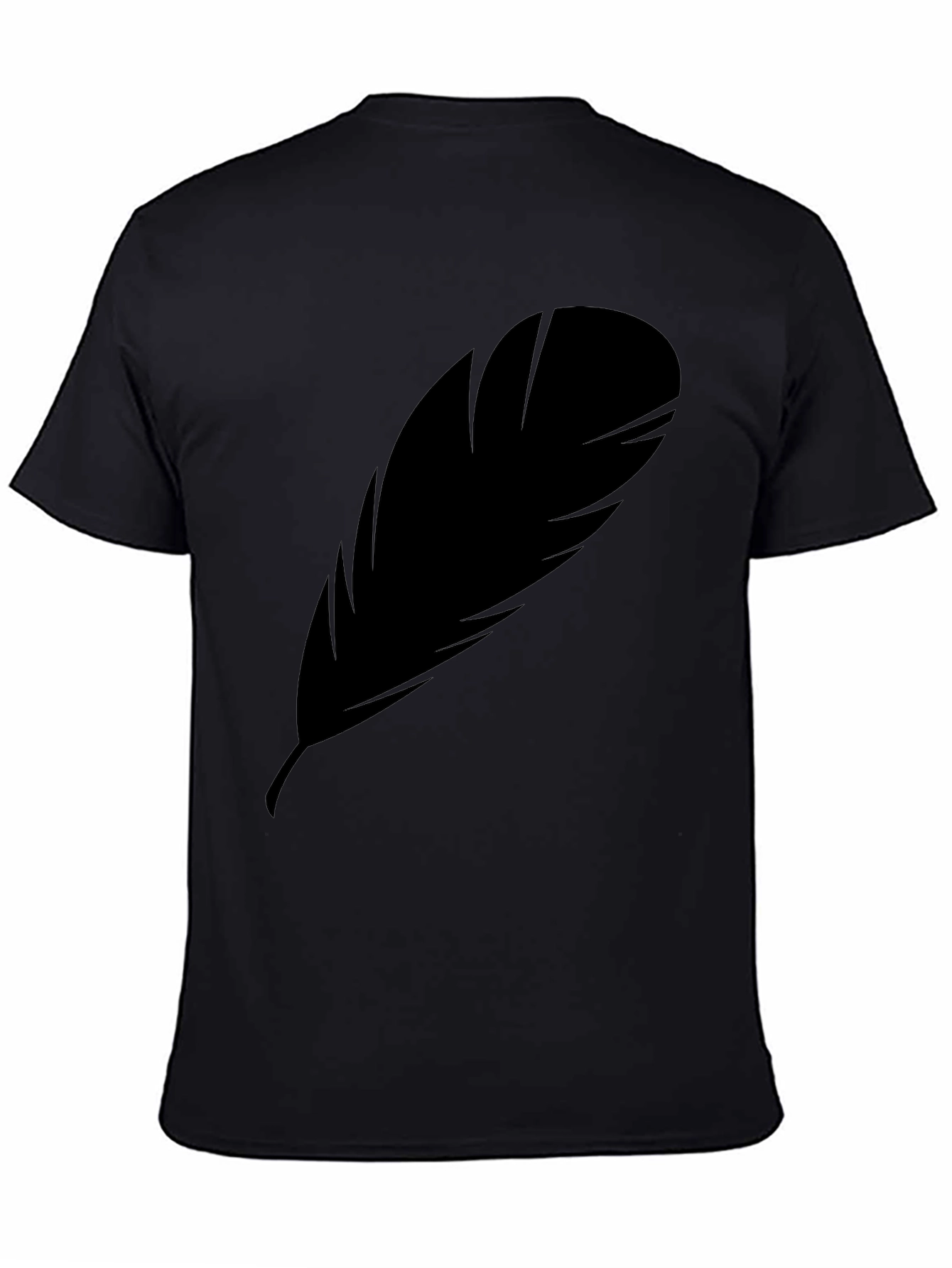 Mens Feather Graphic Black T-Shirt
