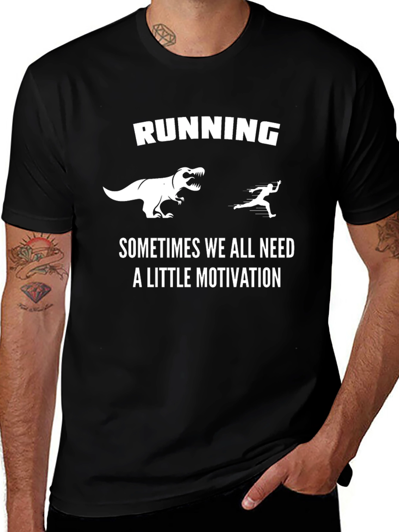 Running Motivation T-Shirt: Dinosaur Chase
