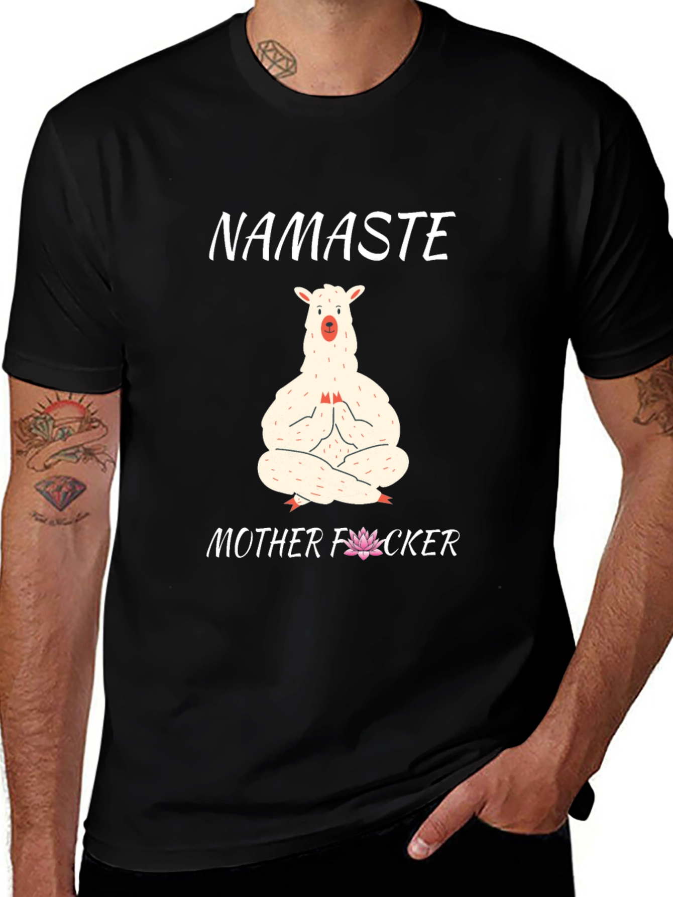 Namaste Llama Graphic T-Shirt - Funny Yoga Tee