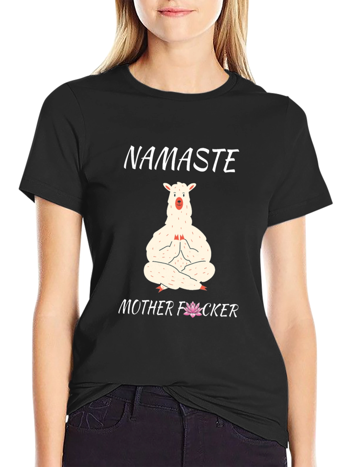 Namaste Llama Graphic T-Shirt - Funny Yoga Tee