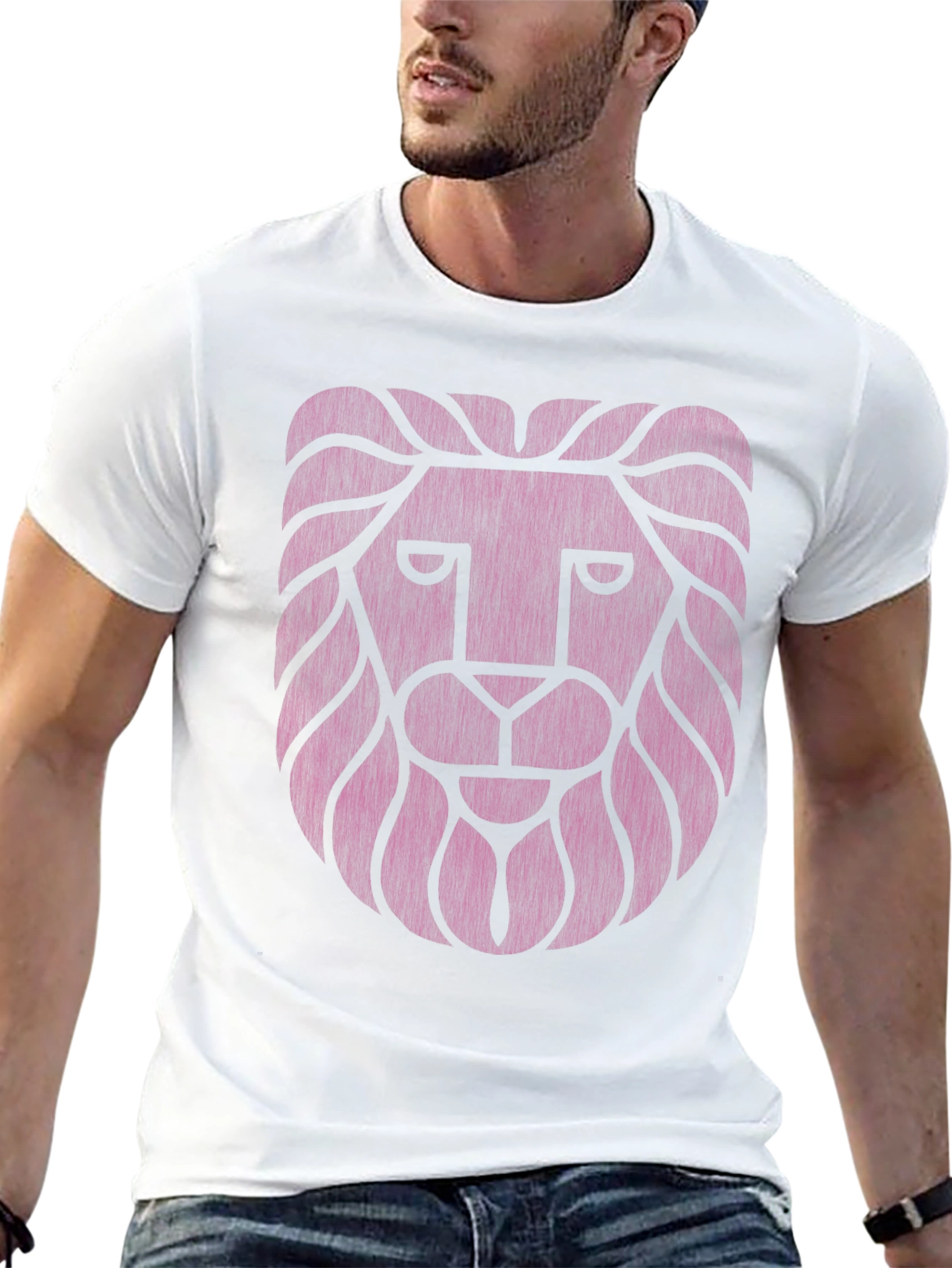 Lion Head Graphic T-Shirt - Stylish Black Tee