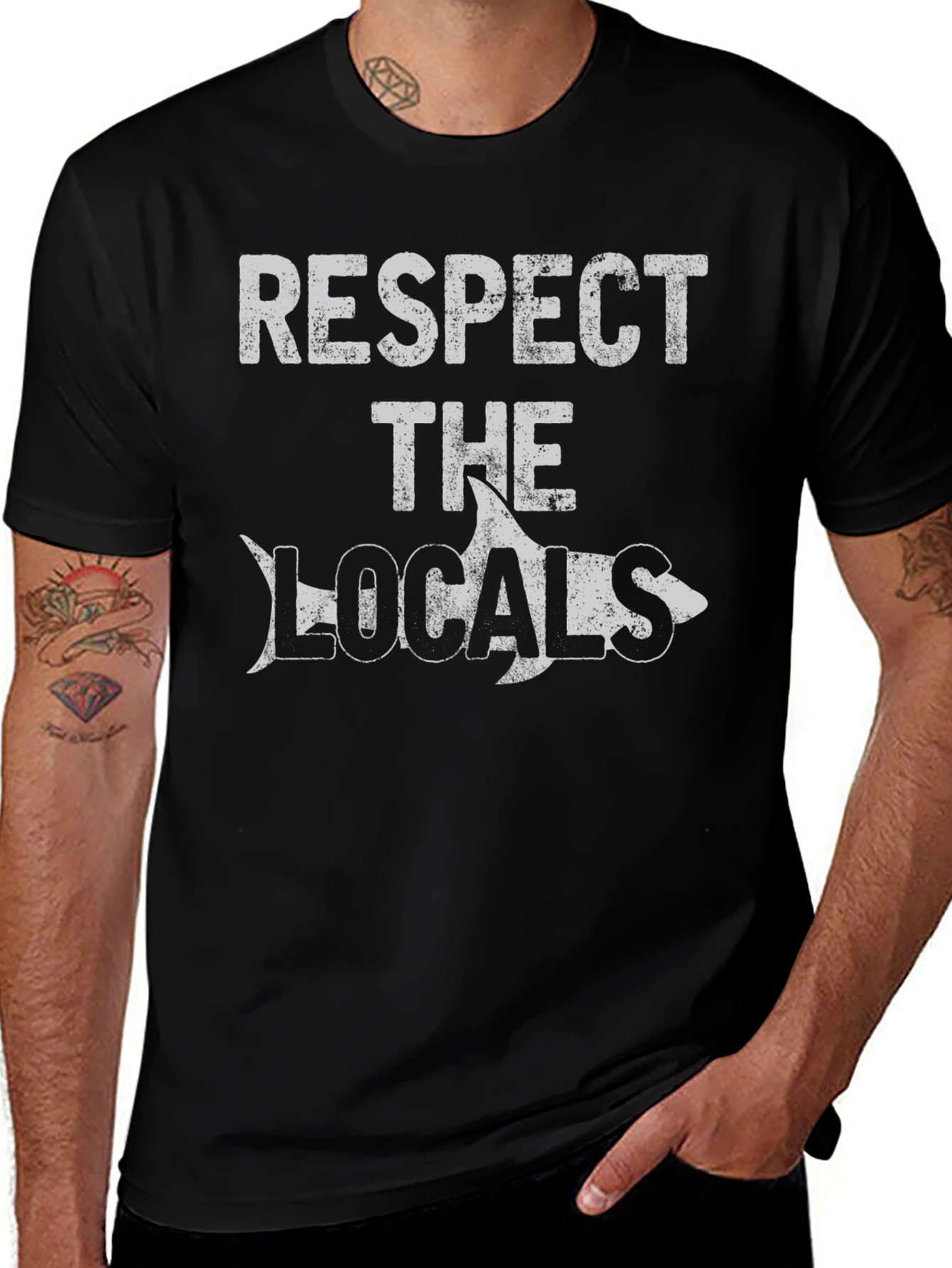 Respect The Locals Shark Graphic Tee