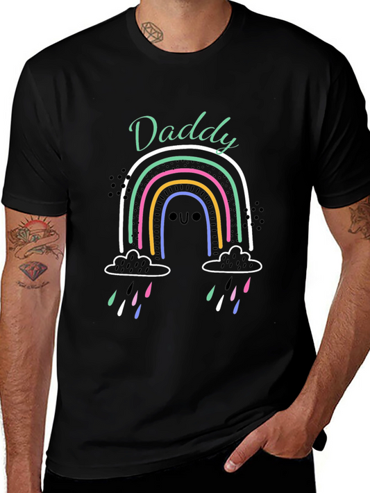 Daddy Rainbow Graphic T-Shirt - Cute Fathers Day Gift