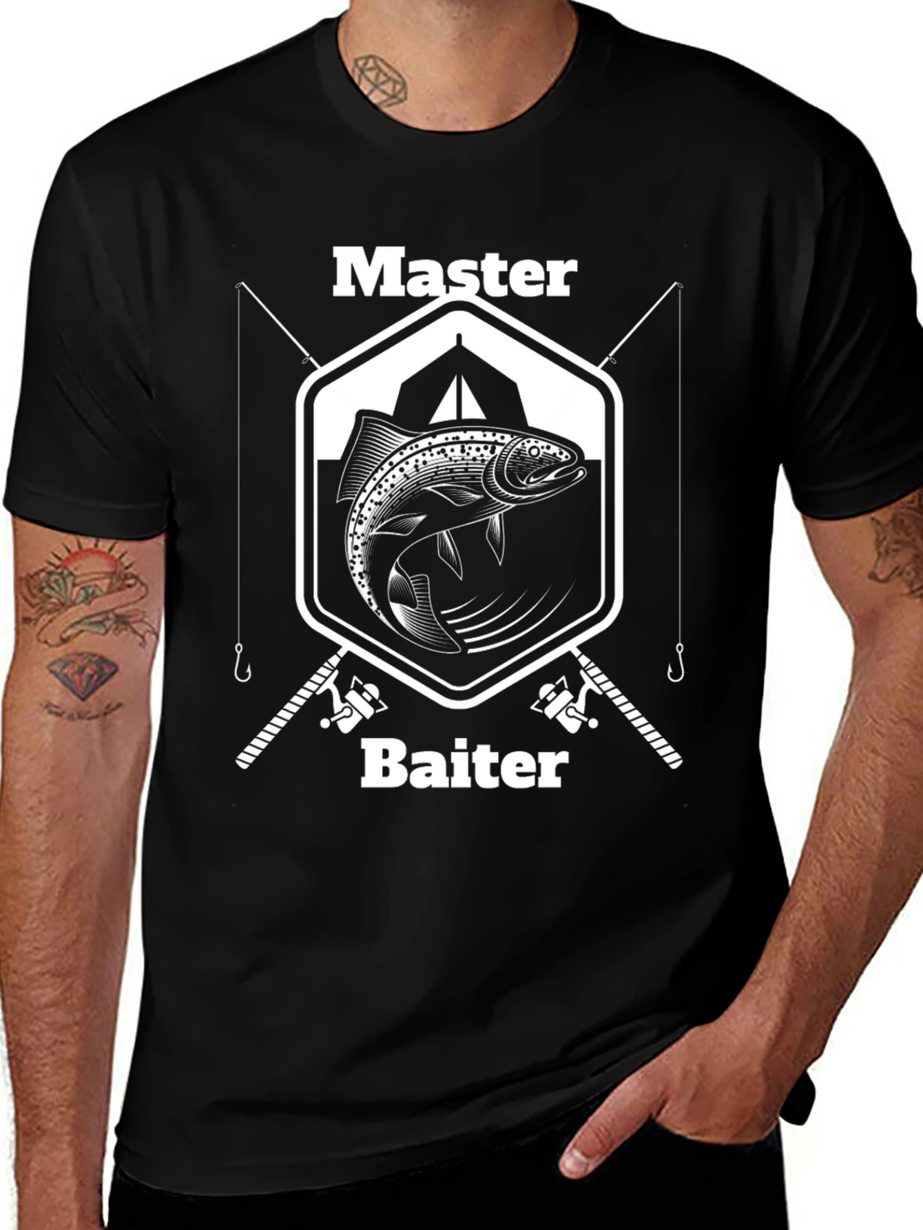 Master Baiter T-Shirt Fishing Humor Graphic Tee