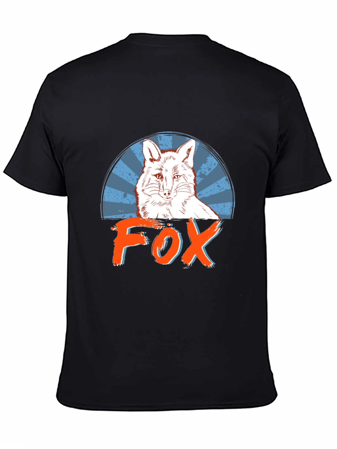 Stylish Mens Black Fox Graphic T-Shirt