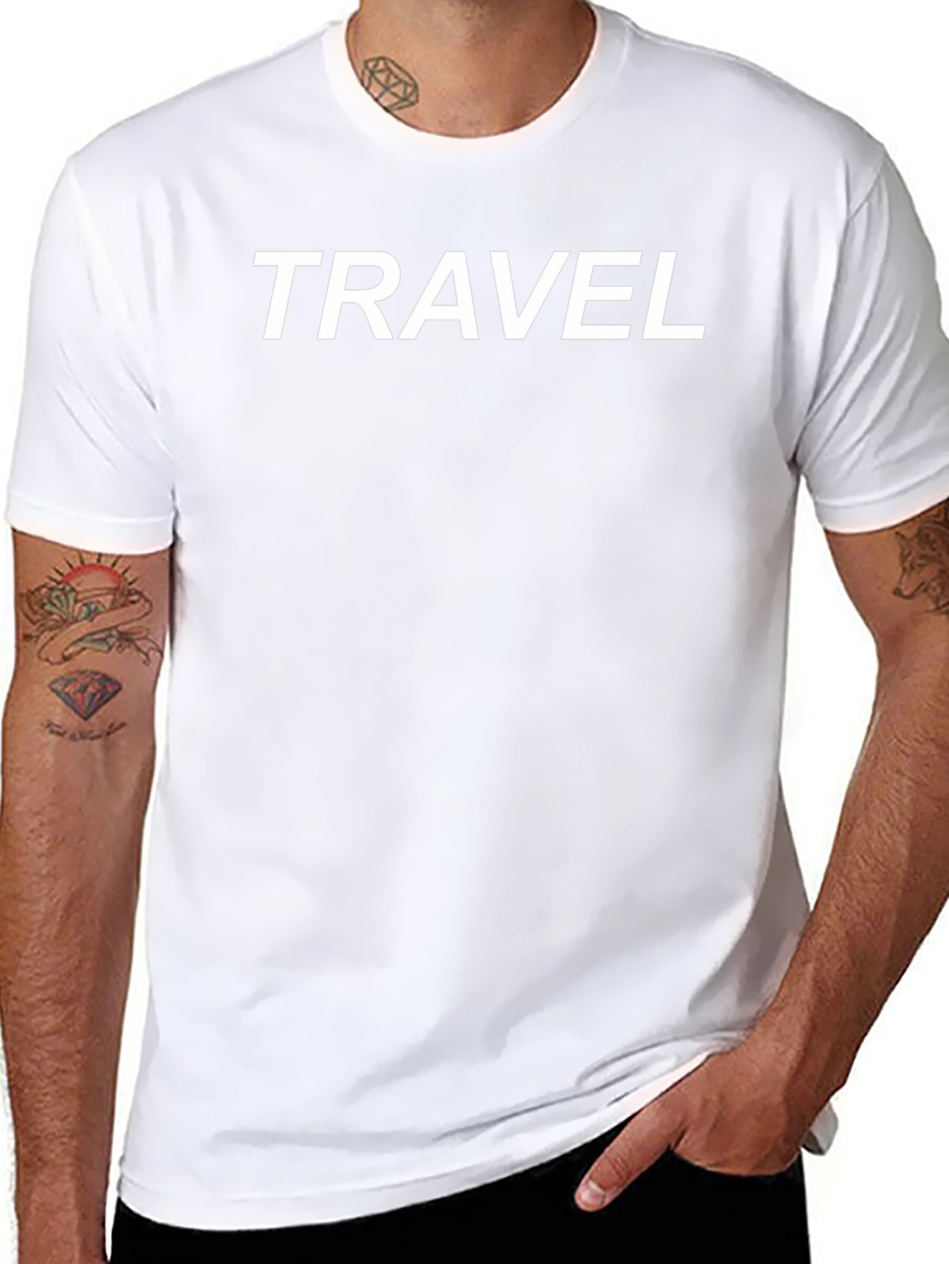Travel Graphic Tee - Black Casual T-Shirt