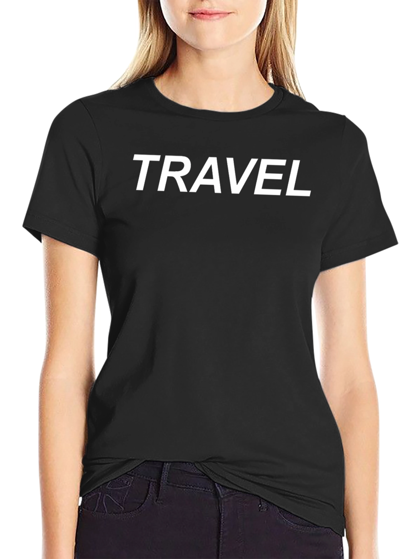 Travel Graphic Tee - Black Casual T-Shirt