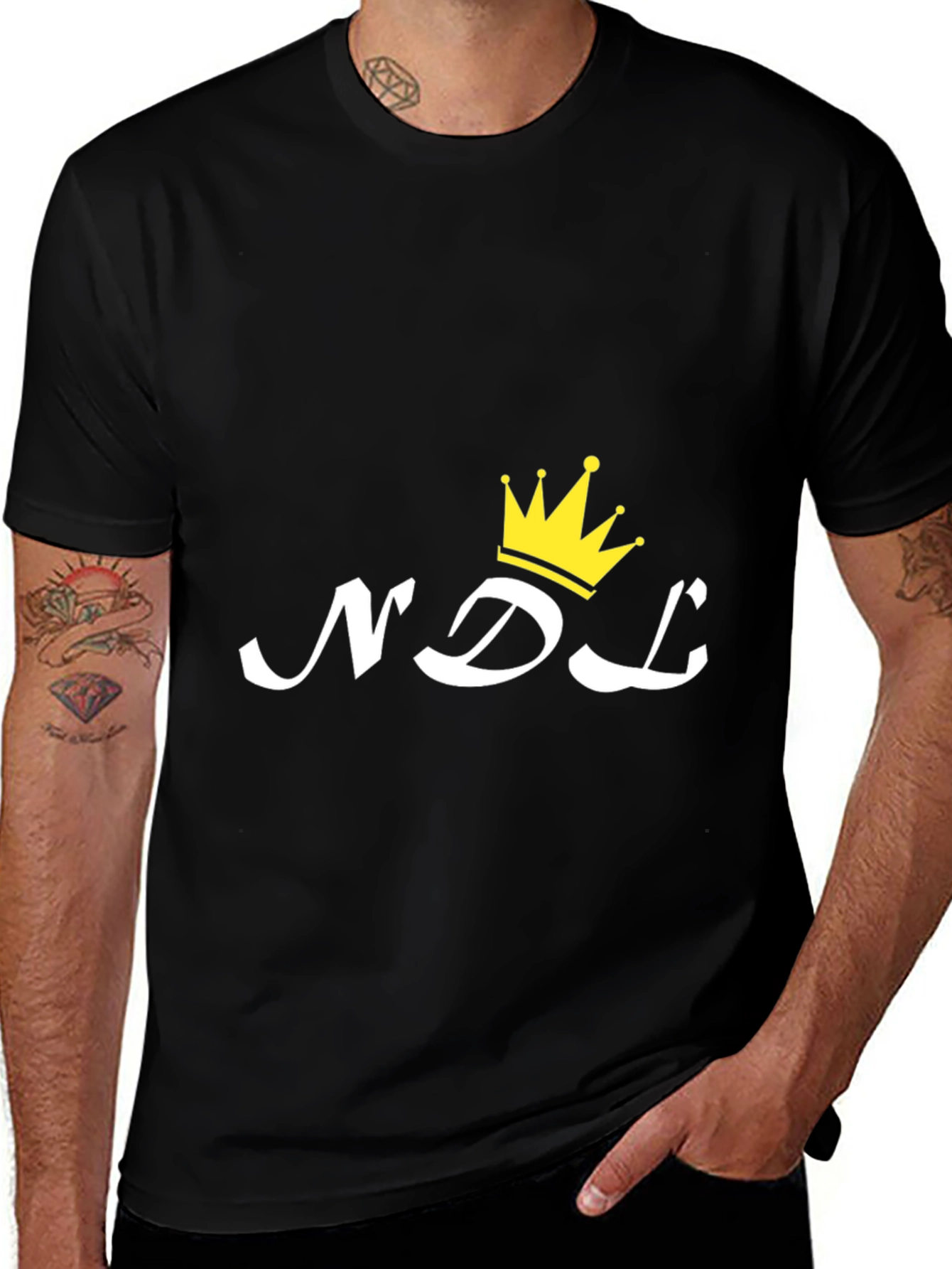 NDL Crown Graphic Print Black T-Shirt