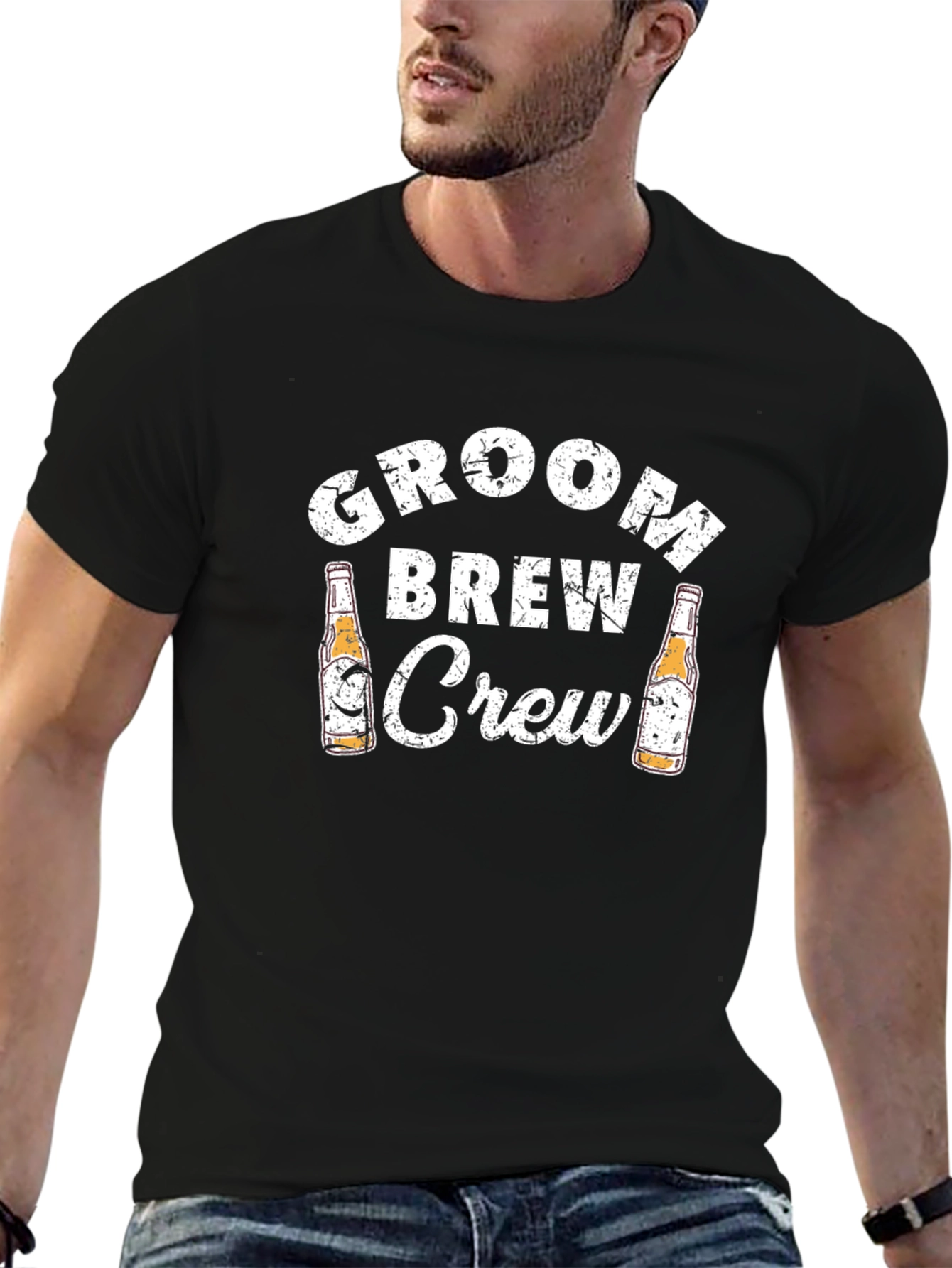 Groom Brew Crew Black Graphic Tee