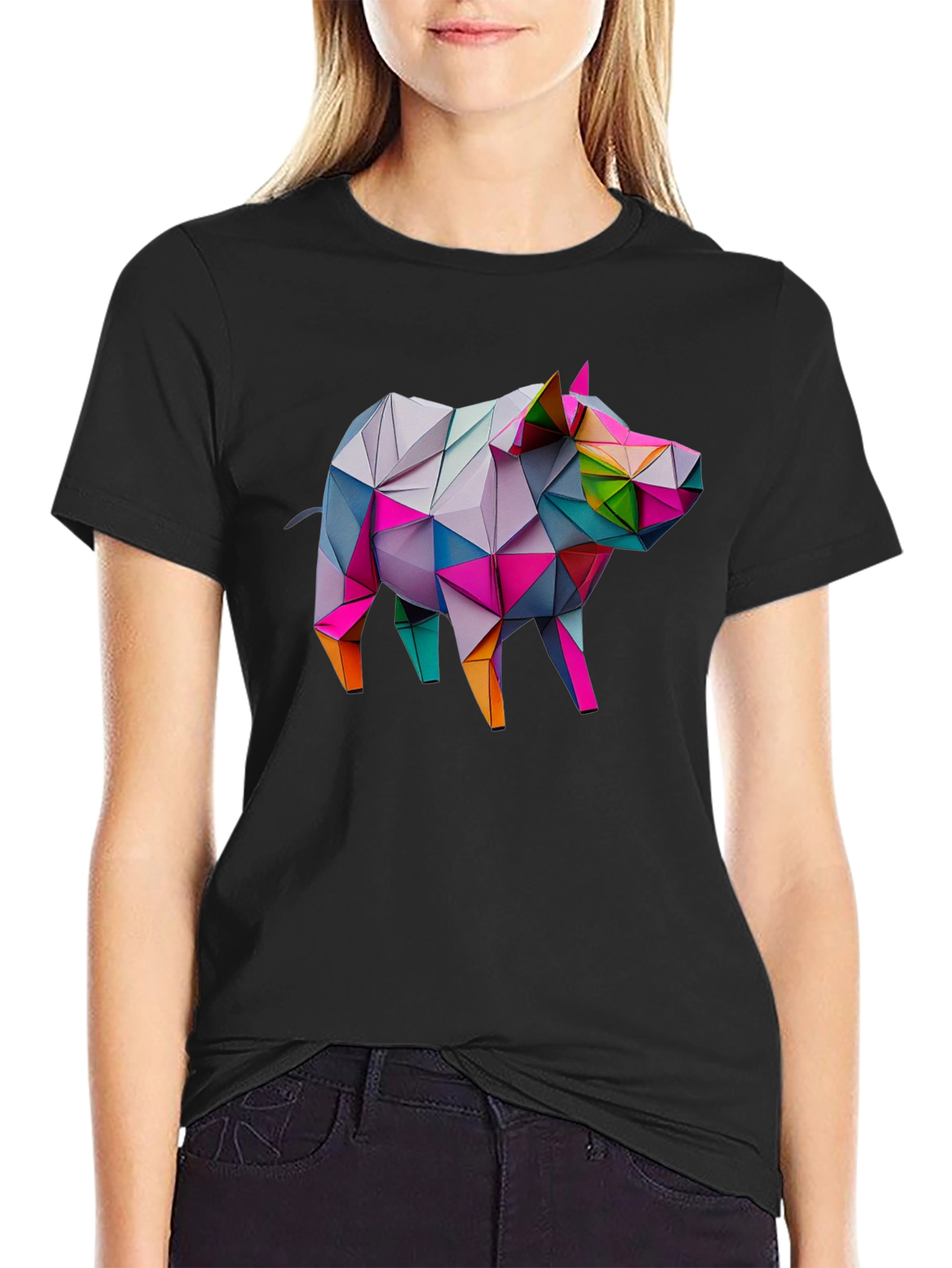 Geometric Pig Tee - Modern Art Shirt