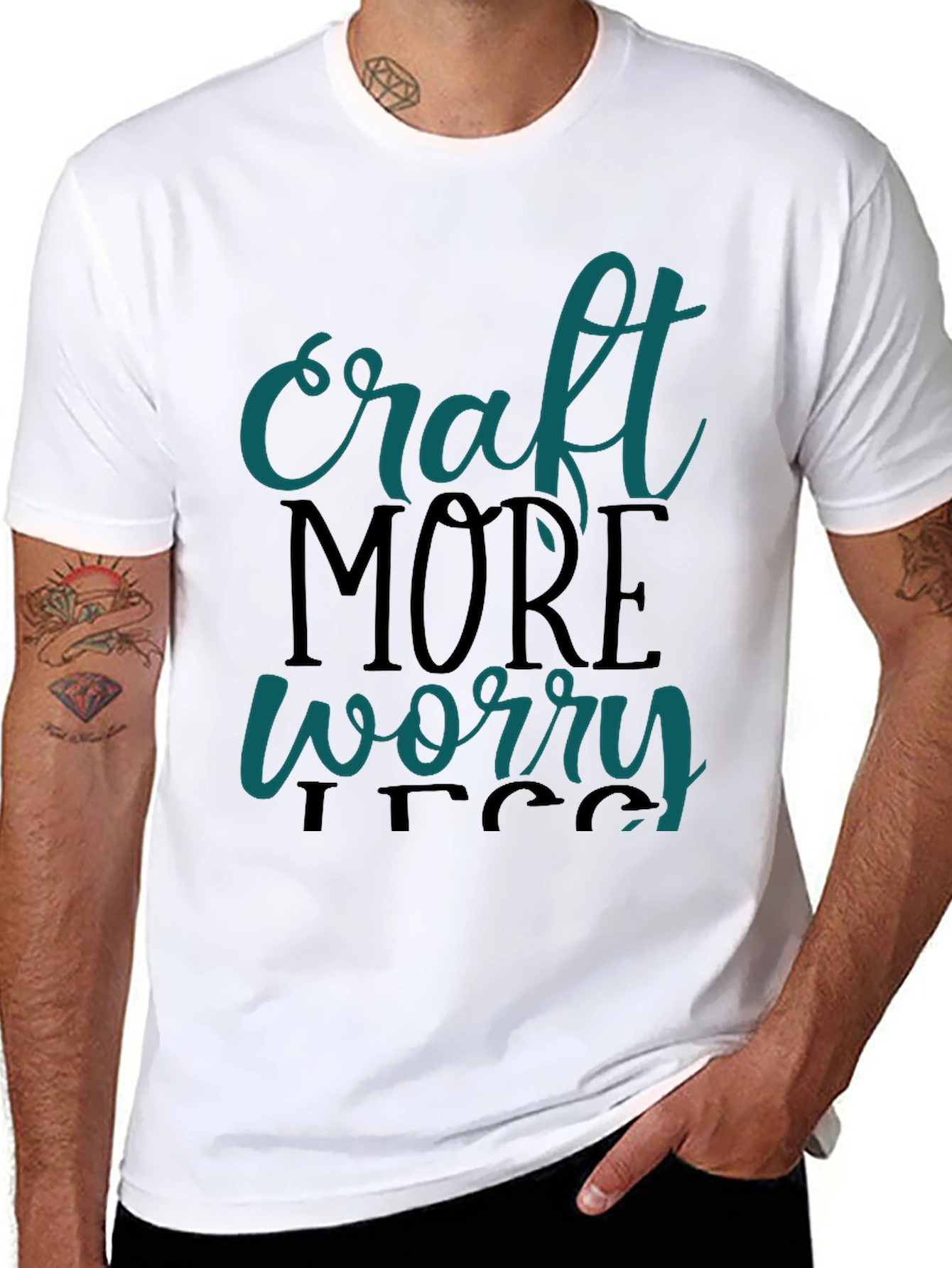 Craft More Worry Less Black Graphic Tee