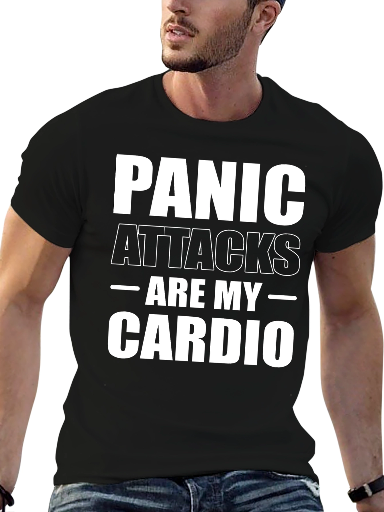 Panic Attacks Are My Cardio Black T-Shirt