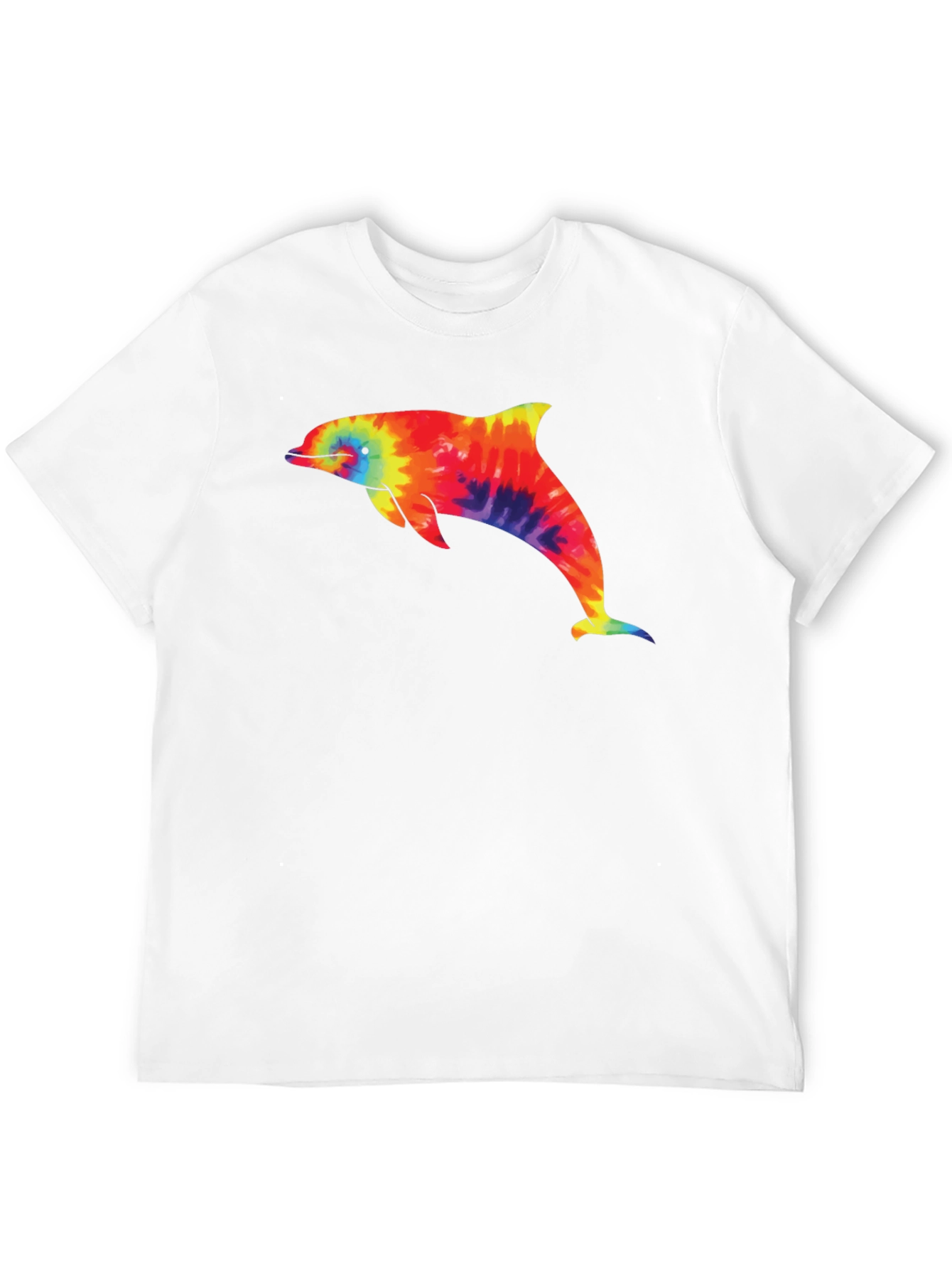 Tie-Dye Dolphin Graphic Black T-Shirt