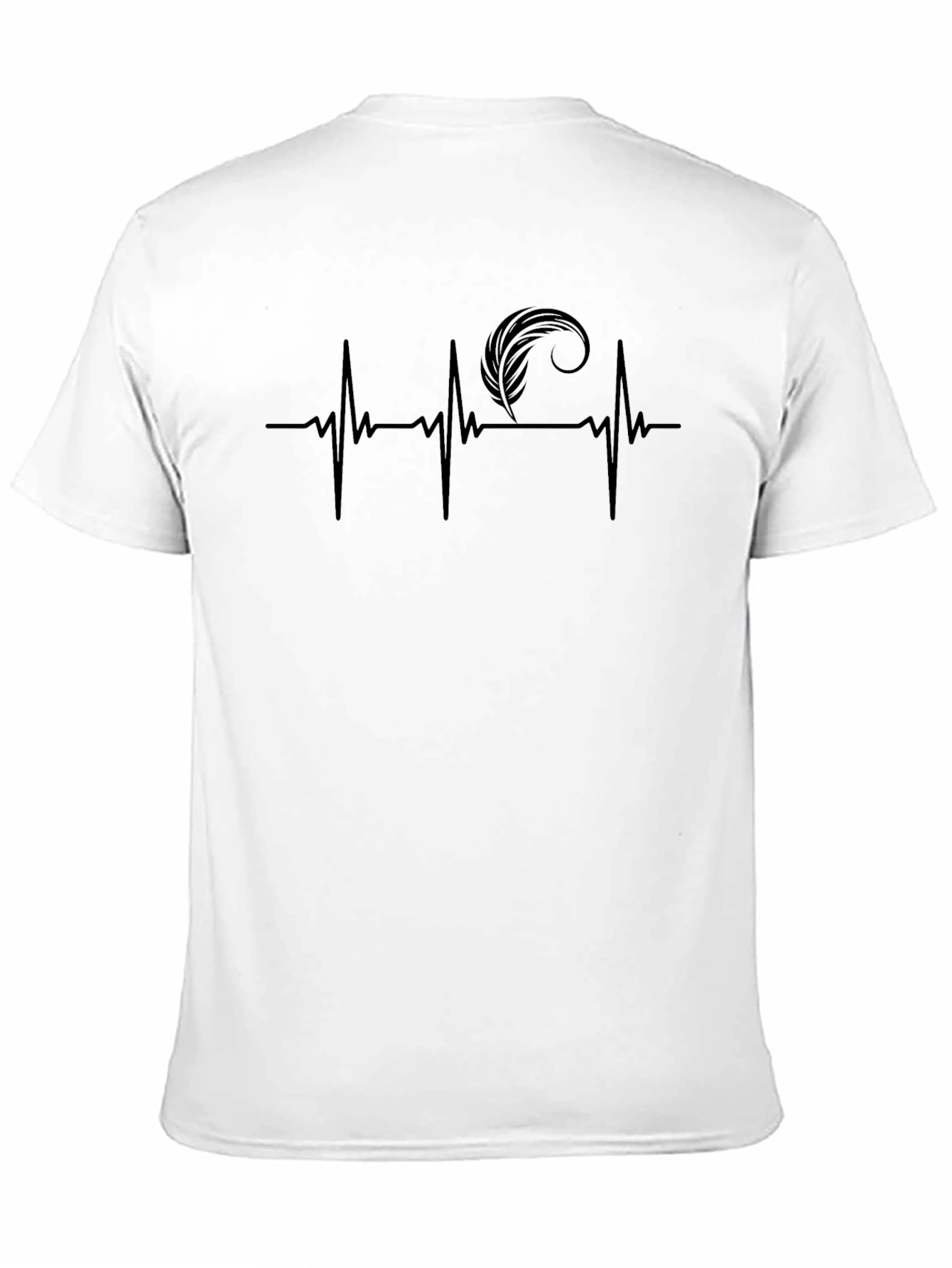 Heartbeat Feather Graphic Tee - Stylish Casual Wear