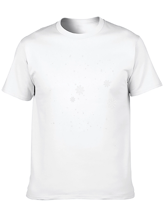 Winter Snowflake Graphic Tee - Black Cotton Blend