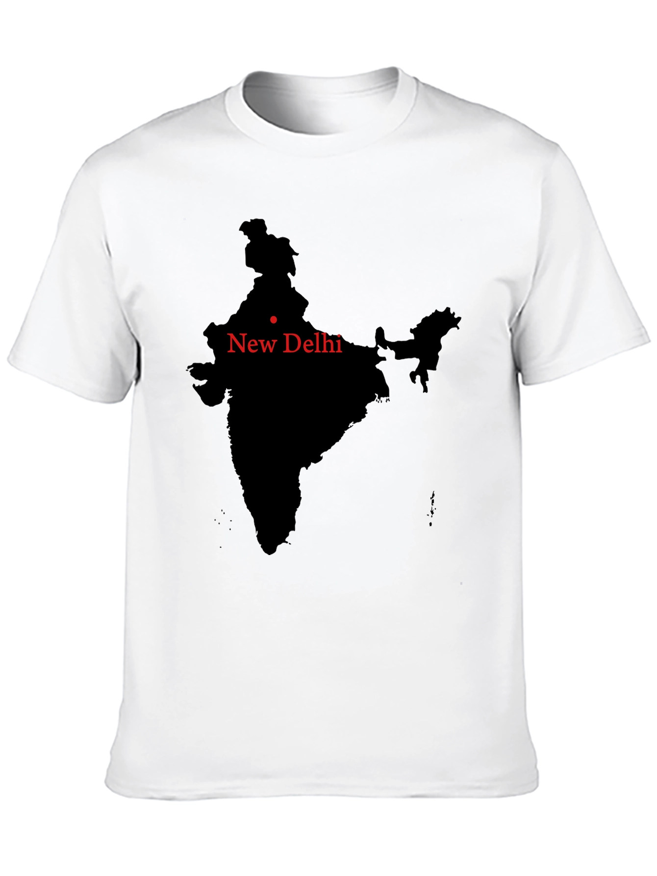 India Map New Delhi Mens Black T-Shirt