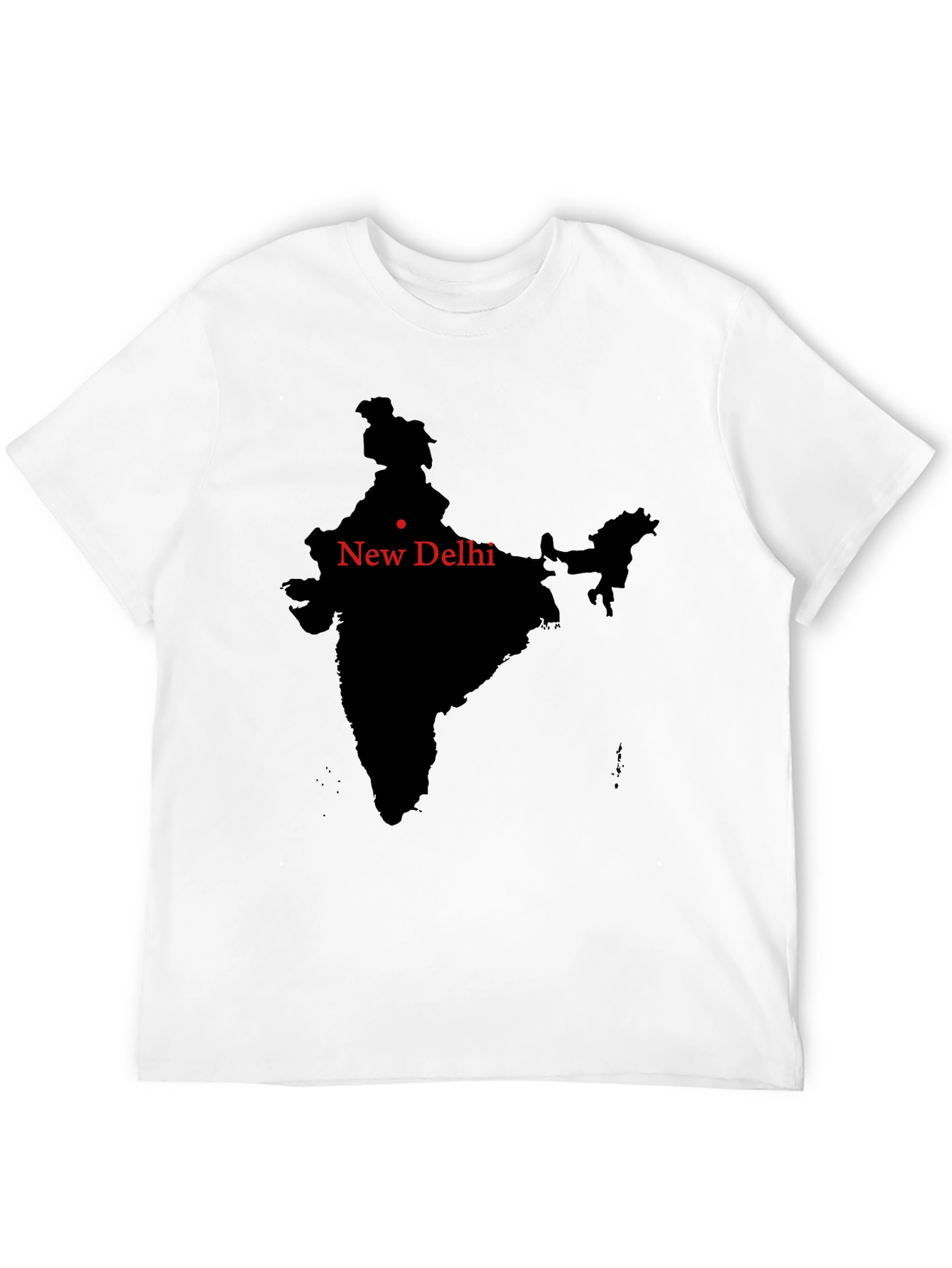 India Map New Delhi Mens Black T-Shirt