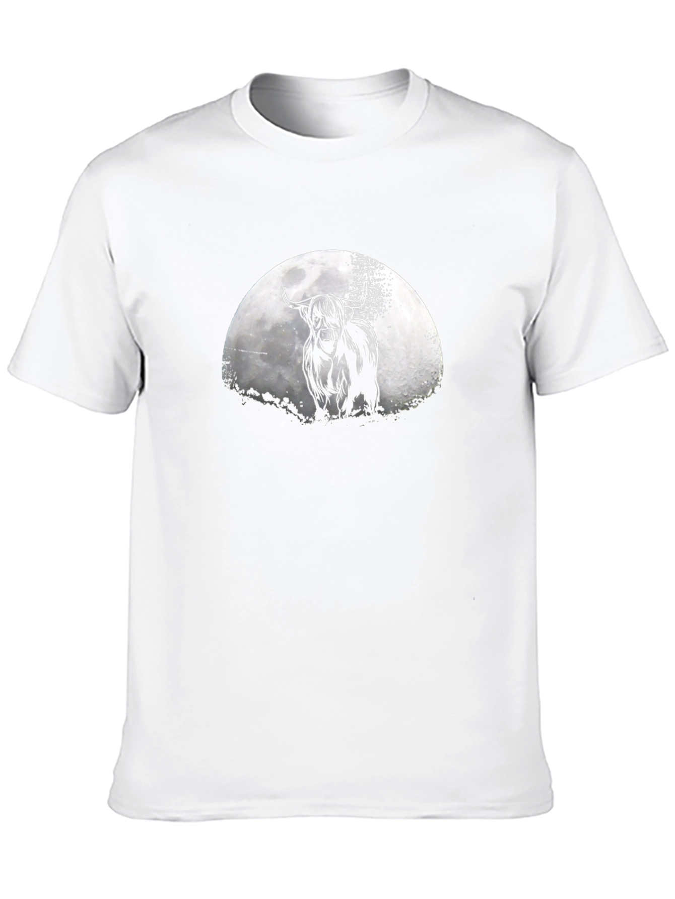 Highland Cow Moon Graphic Tee - Black Unisex Shirt