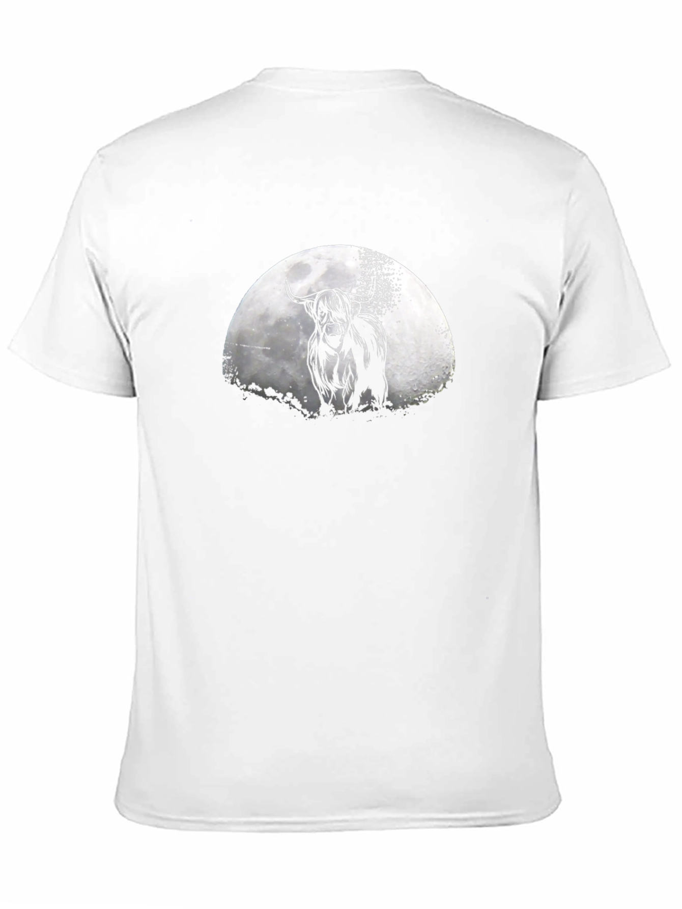 Highland Cow Moon Graphic Tee - Black Unisex Shirt