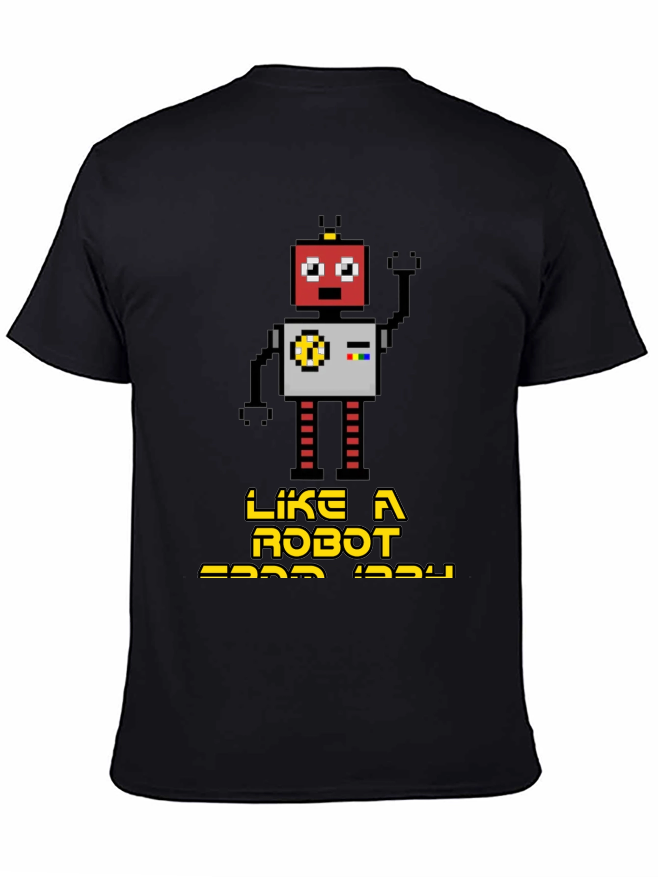 Retro Robot Graphic T-Shirt - Black