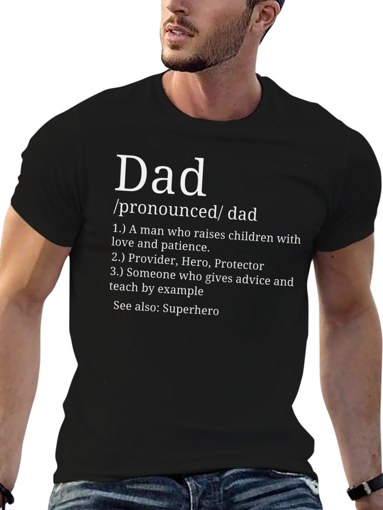 Dad Definition Black T-Shirt - Fathers Day Gift Idea
