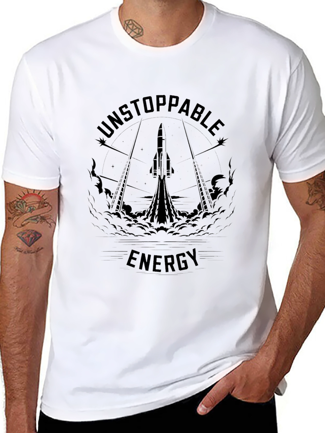 Unstoppable Energy Rocket Launch Graphic T-Shirt