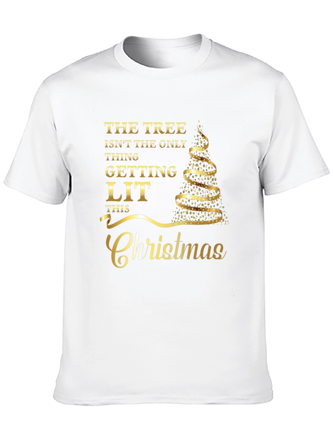 Funny Christmas T-Shirt - Getting Lit Christmas Tree Tee