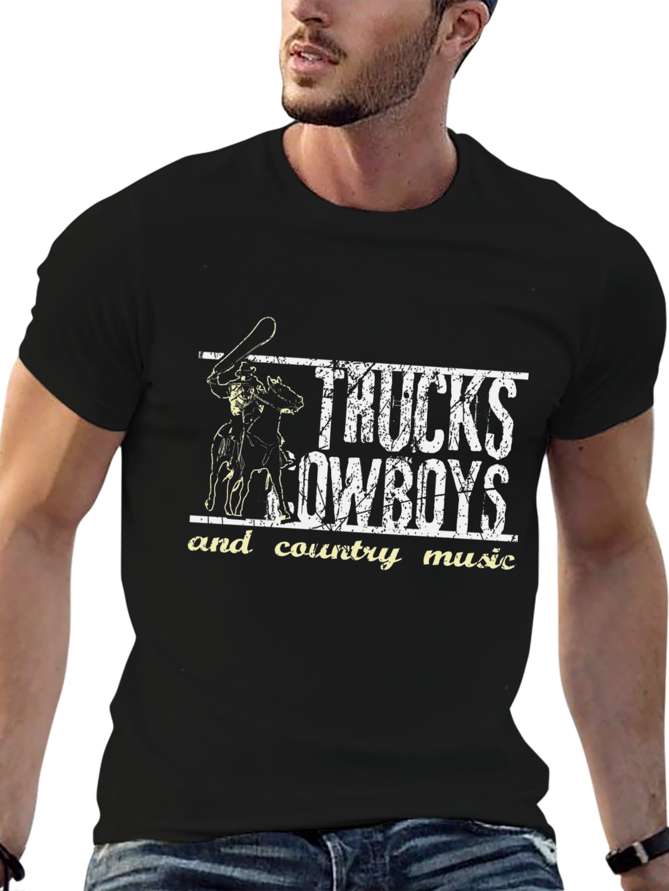 Trucks Cowboys & Country Music Graphic T-Shirt