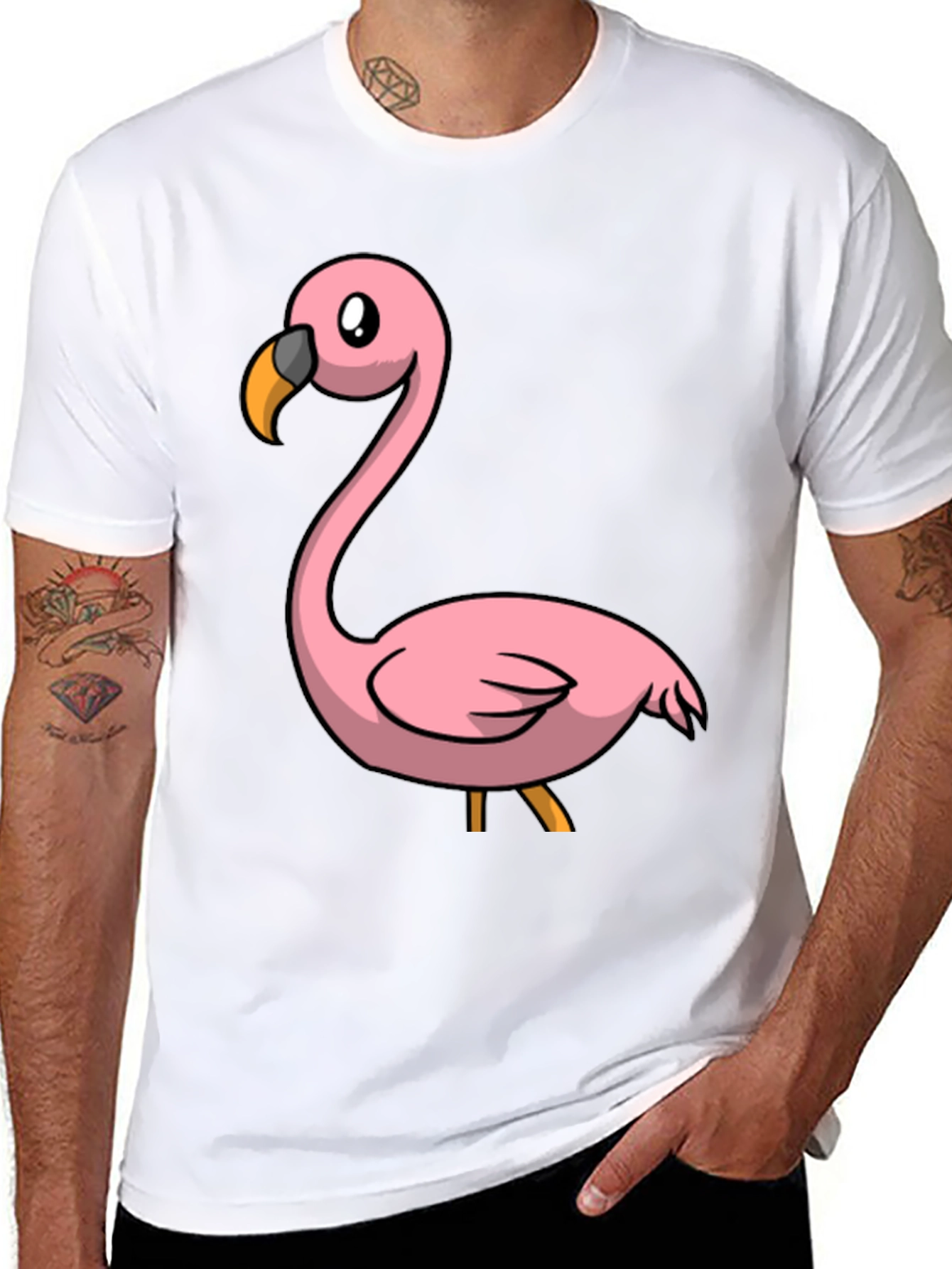 Black Flamingo Graphic T-Shirt - Mens Casual Tee