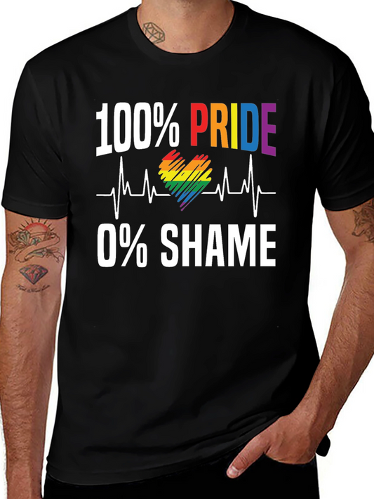 100% Pride 0% Shame LGBTQ+ T-Shirt