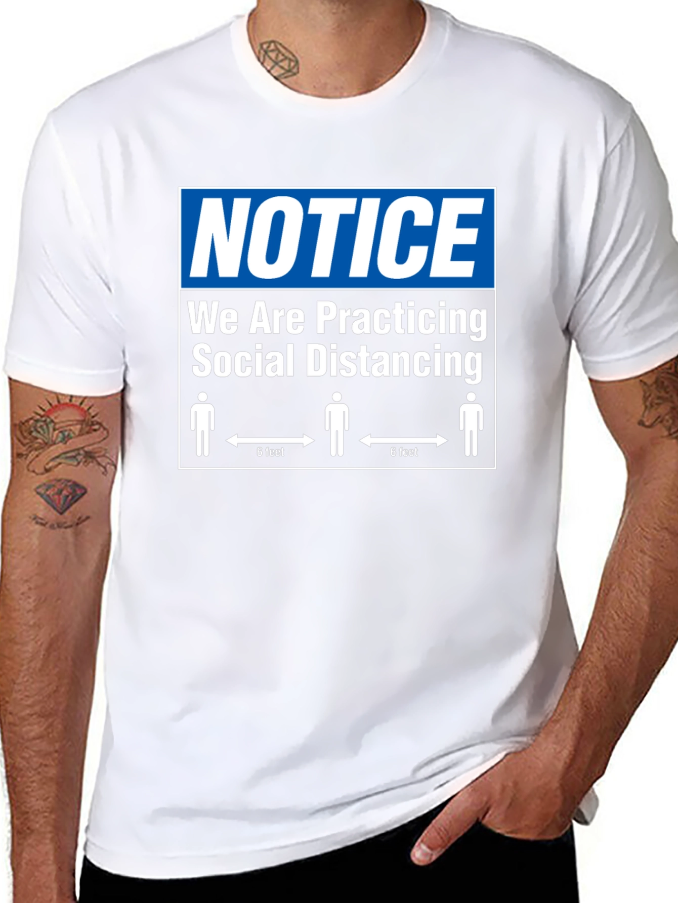 Social Distancing Notice Graphic T-Shirt