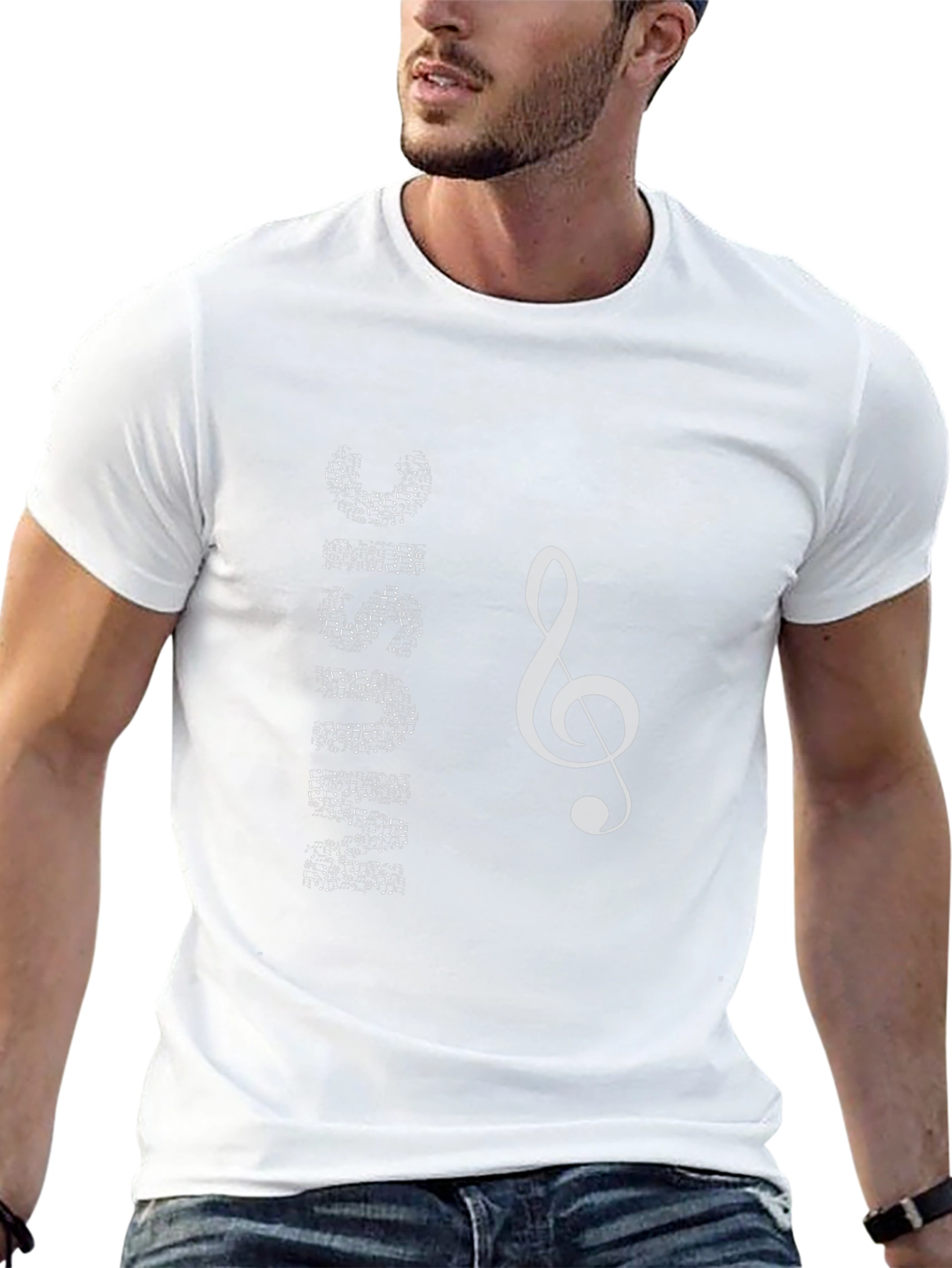 Music Note Graphic Black T-Shirt