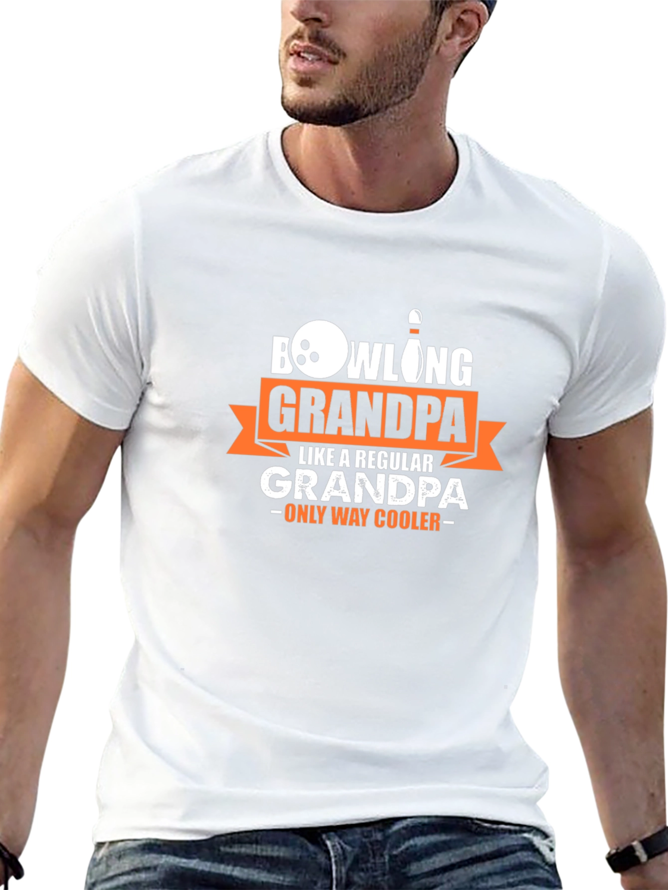 Bowling Grandpa T-Shirt - Cool Grandpa Graphic Tee