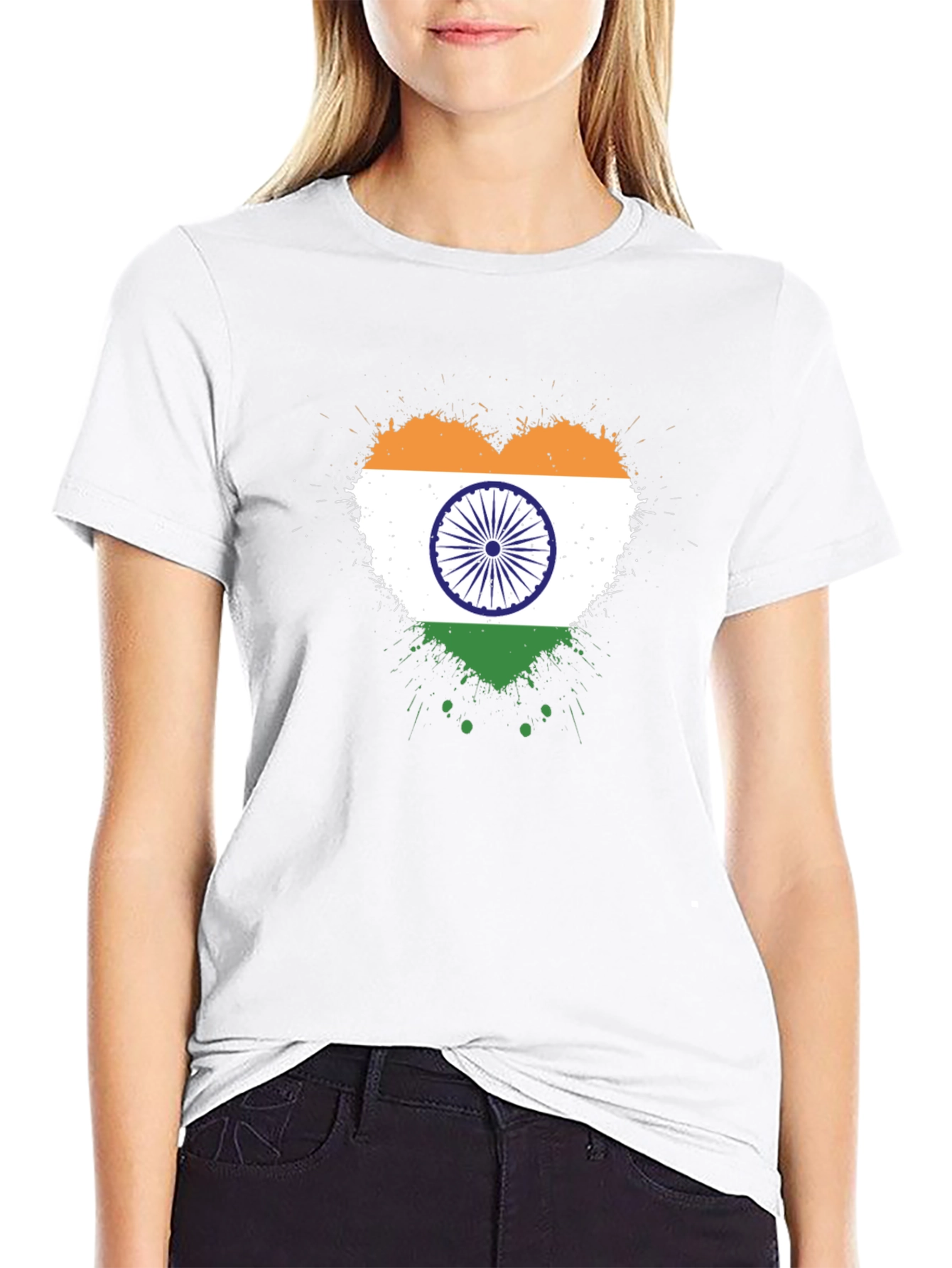 India Flag Heart T-Shirt - Patriotic Graphic Tee