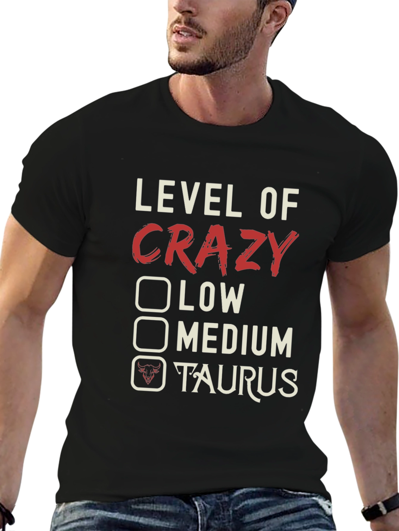 Crazy Taurus Zodiac Sign Mens T-Shirt