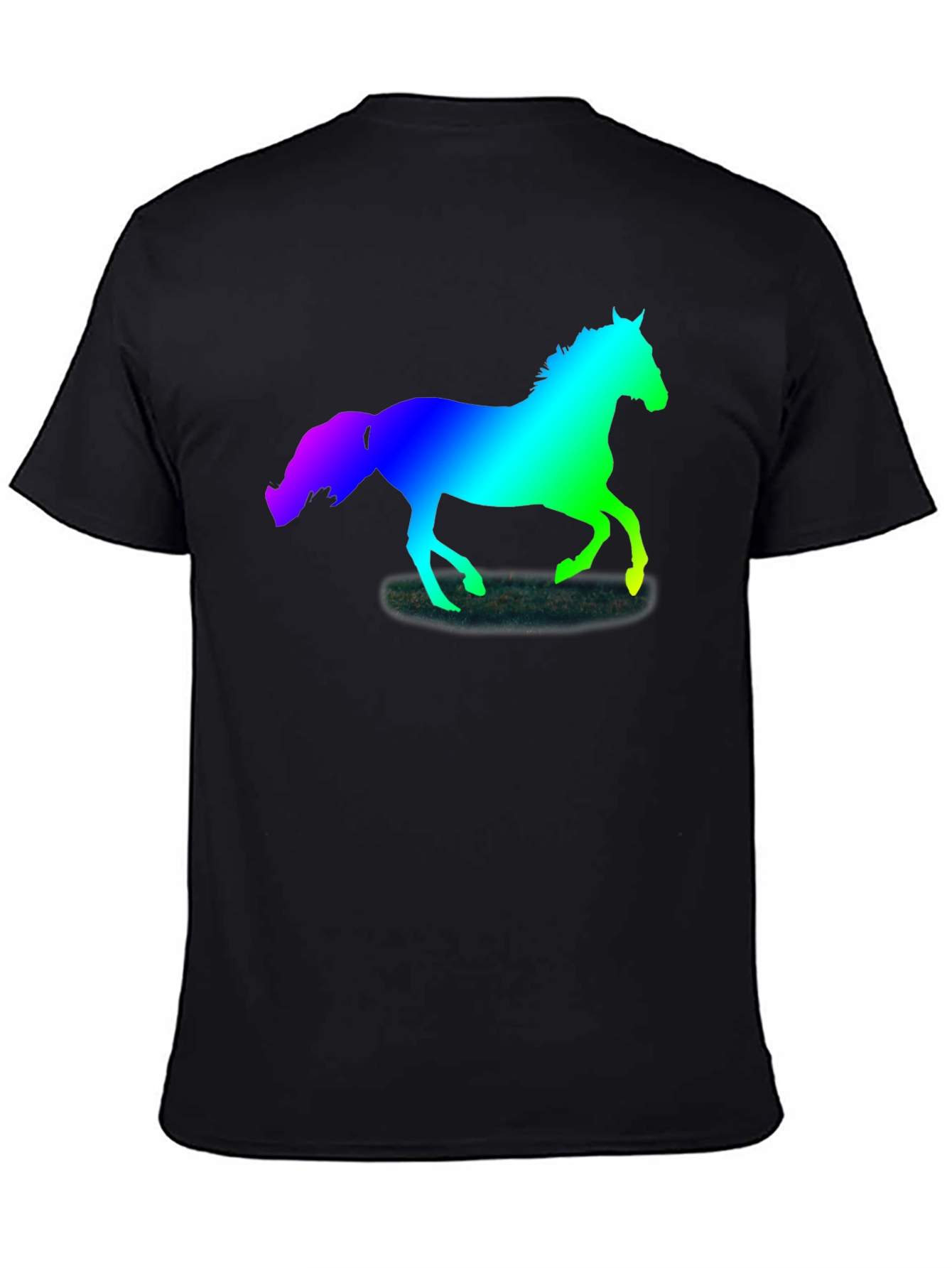 Rainbow Horse Silhouette Black T-Shirt