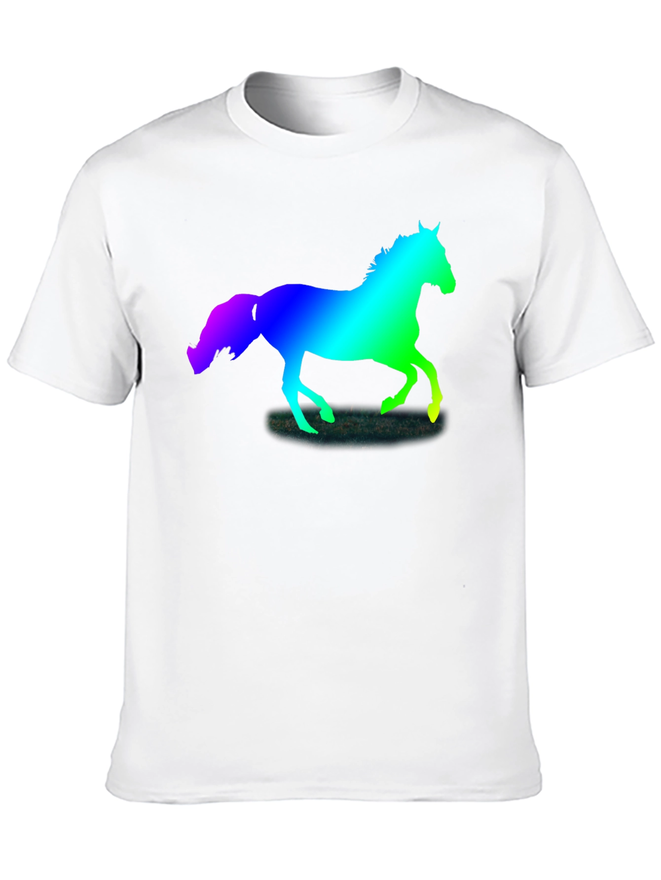 Rainbow Horse Silhouette Black T-Shirt