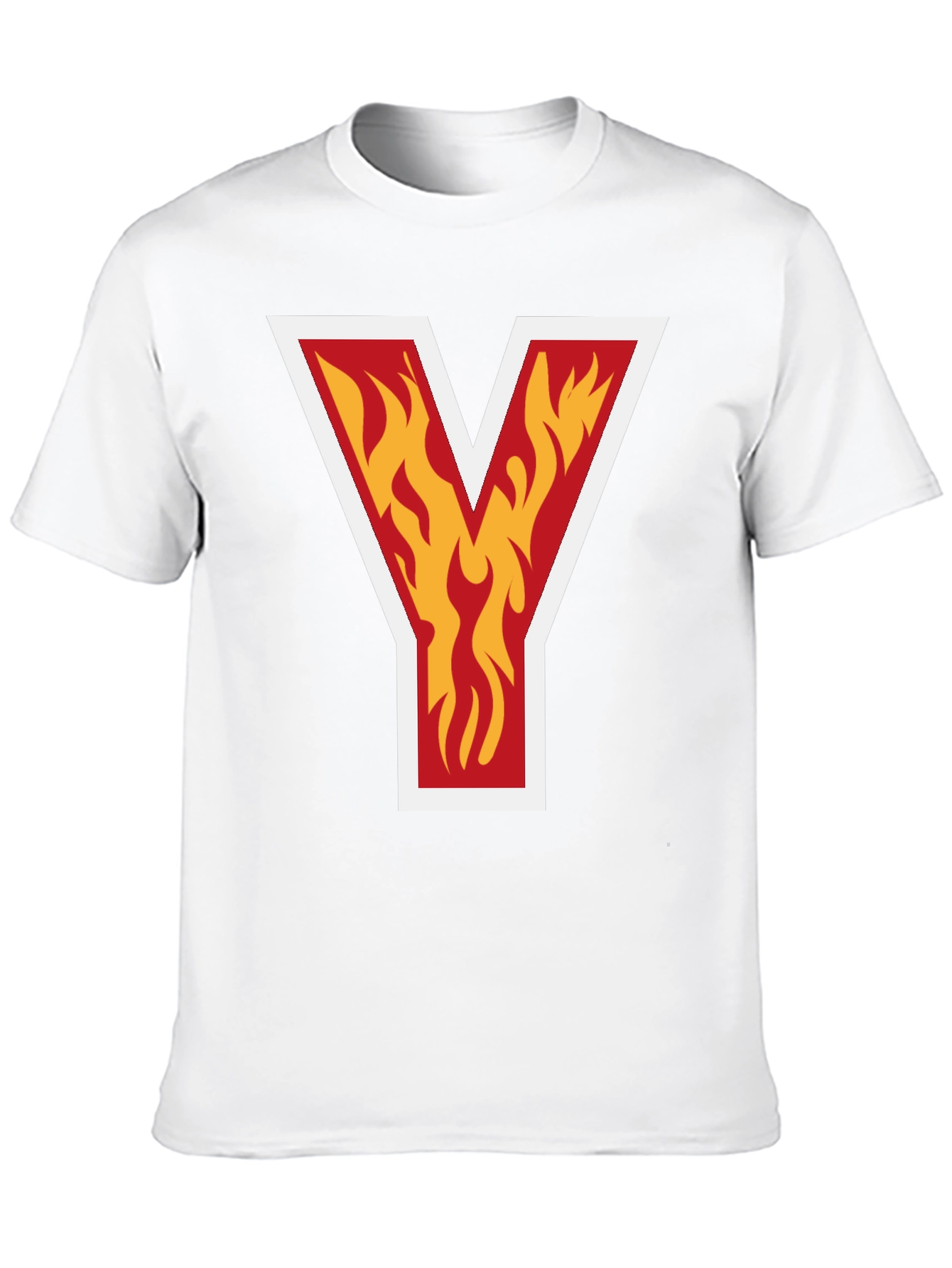 Fiery Initial Y T-Shirt - Bold Graphic Tee