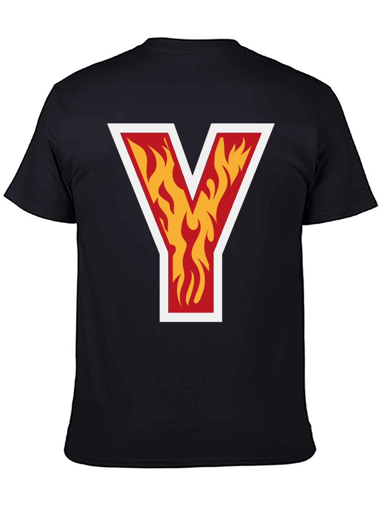 Fiery Initial Y T-Shirt - Bold Graphic Tee