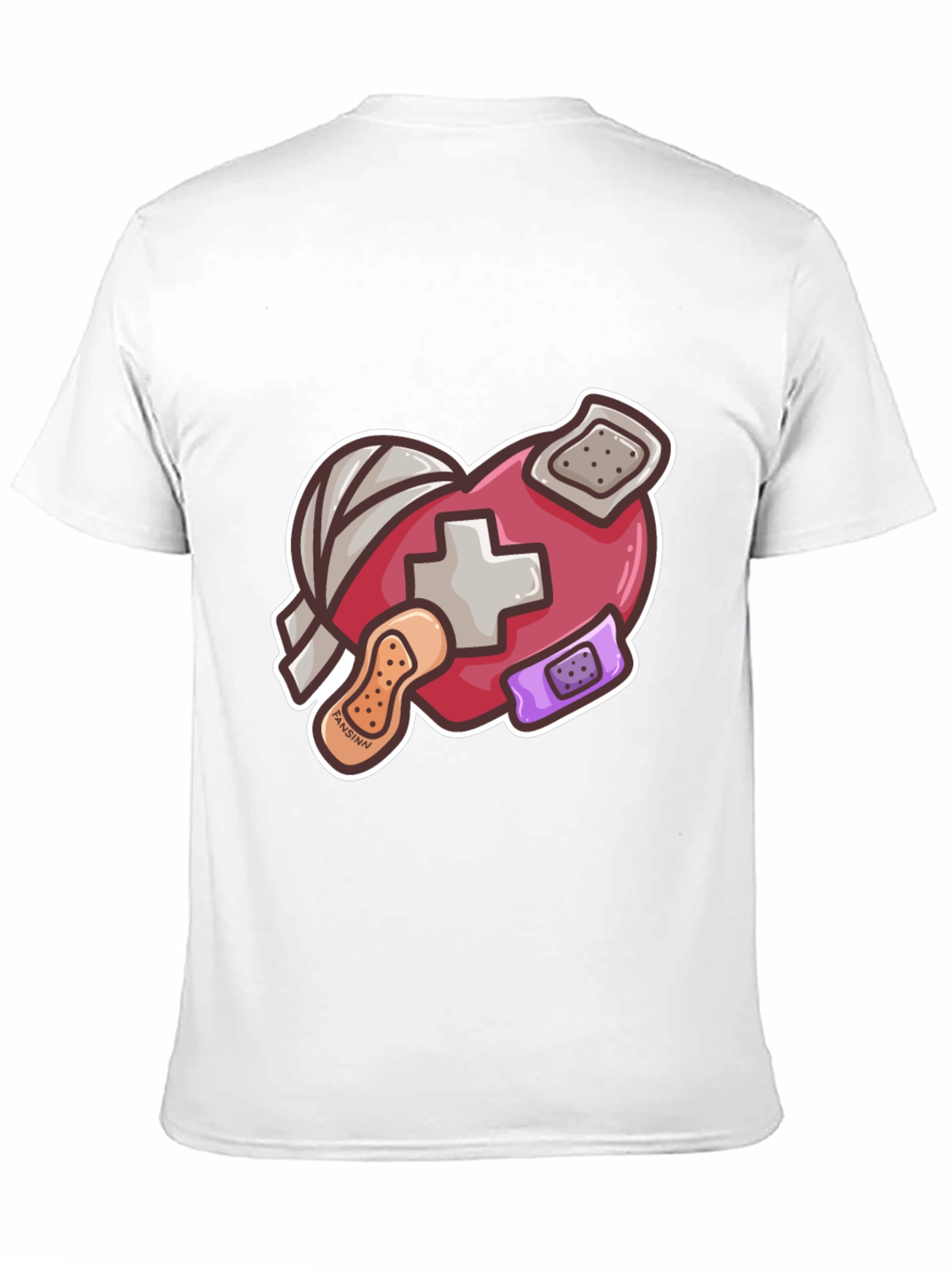 Heart with Bandages Graphic Tee - Black