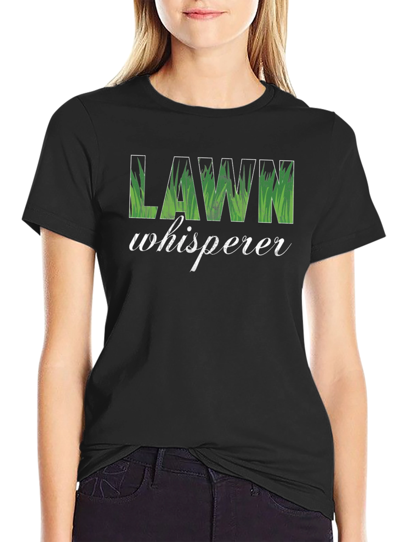Lawn Whisperer Graphic Tee - Black Cotton T-Shirt